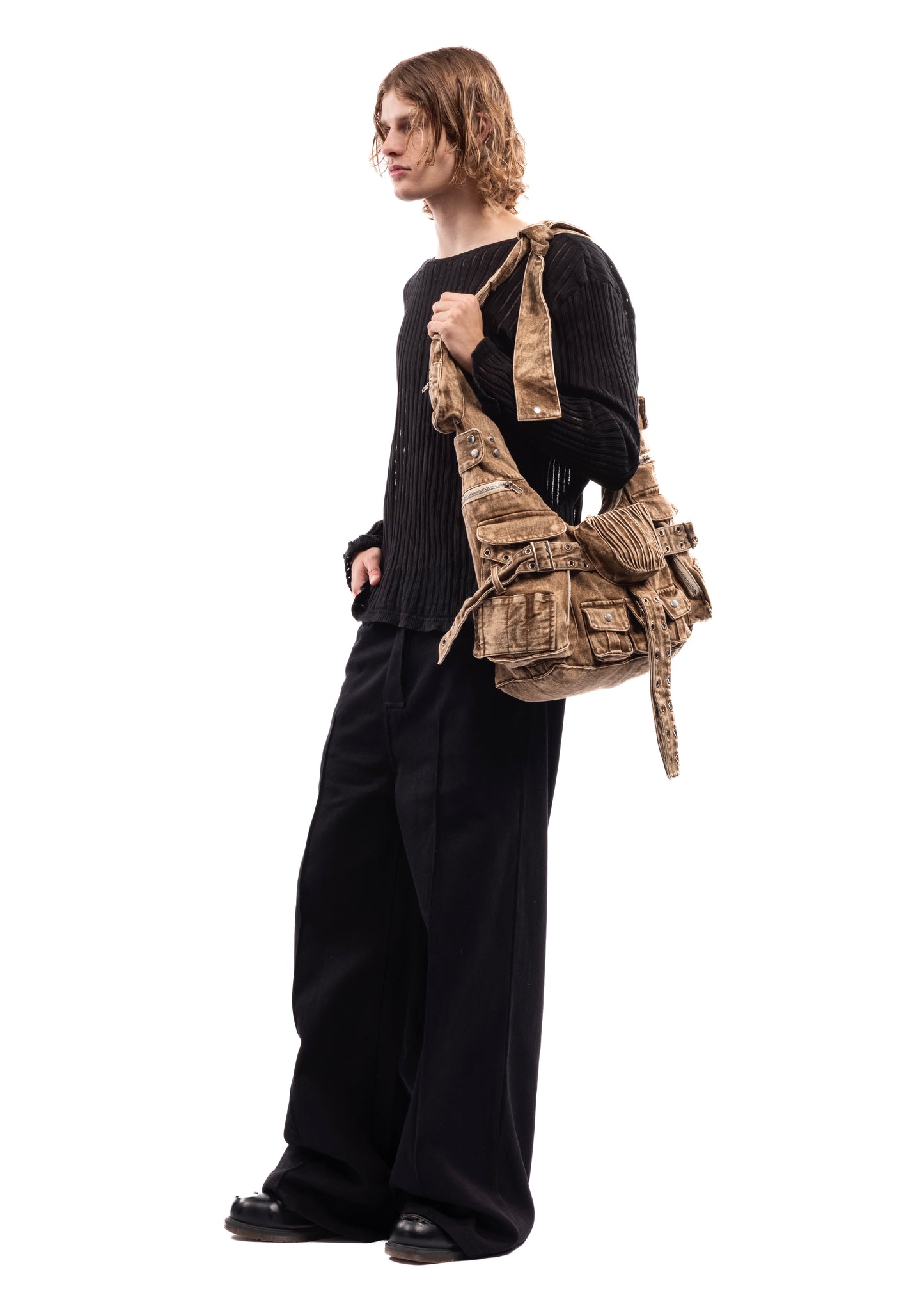 DENIM MULTIPOCKET BAG 002 BEIGE