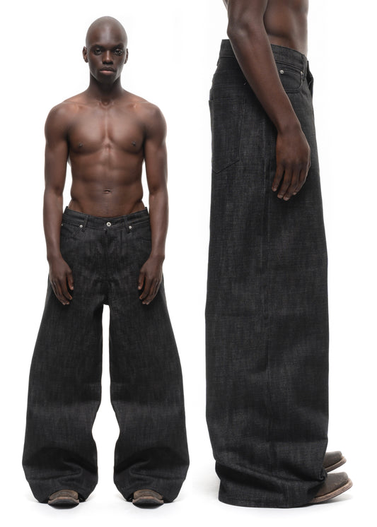 RAW DENIM ULTRA LOOSE FIT STRUCTURED BLACK