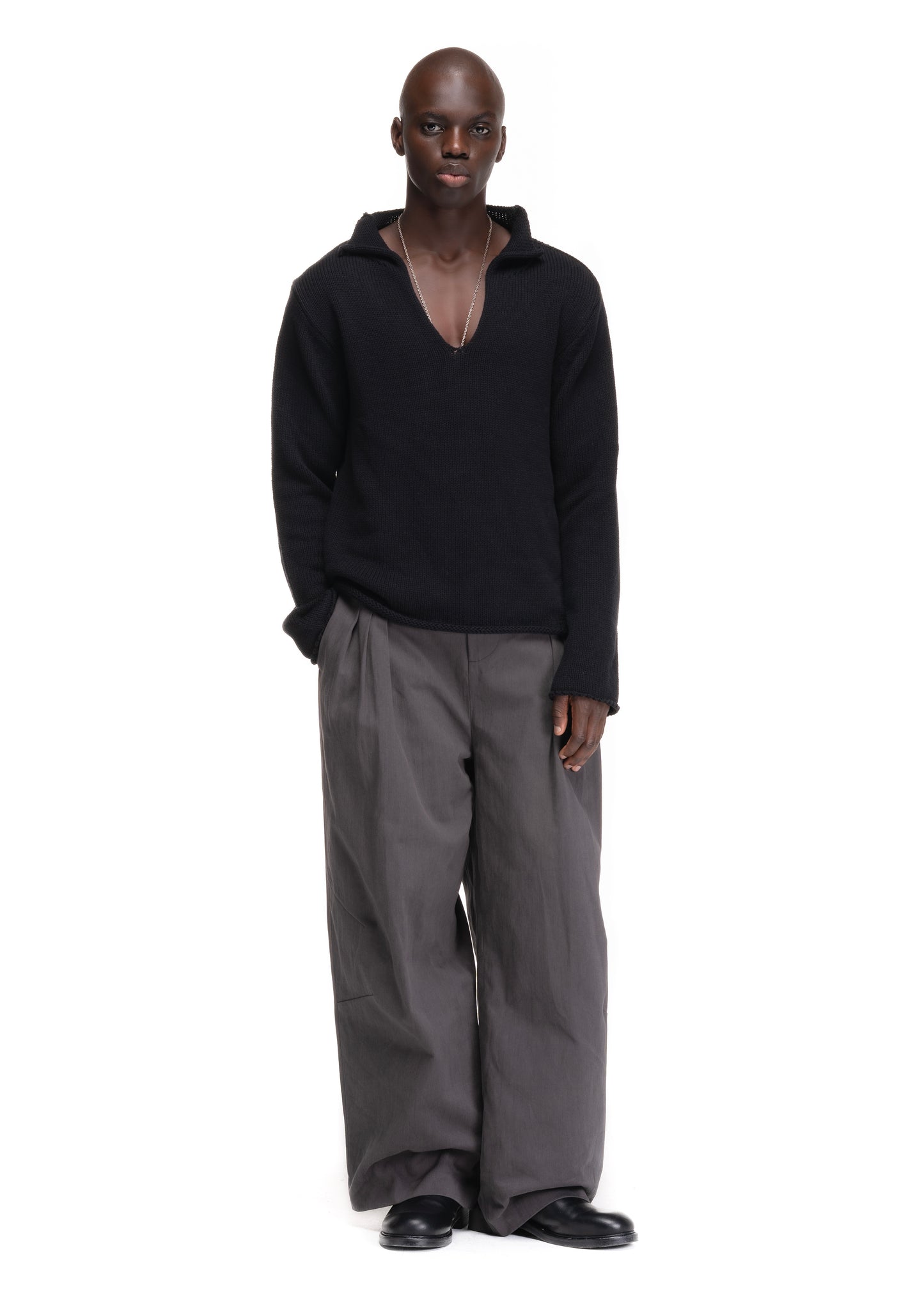 NFS PLEATED SUIT PANTS GREY