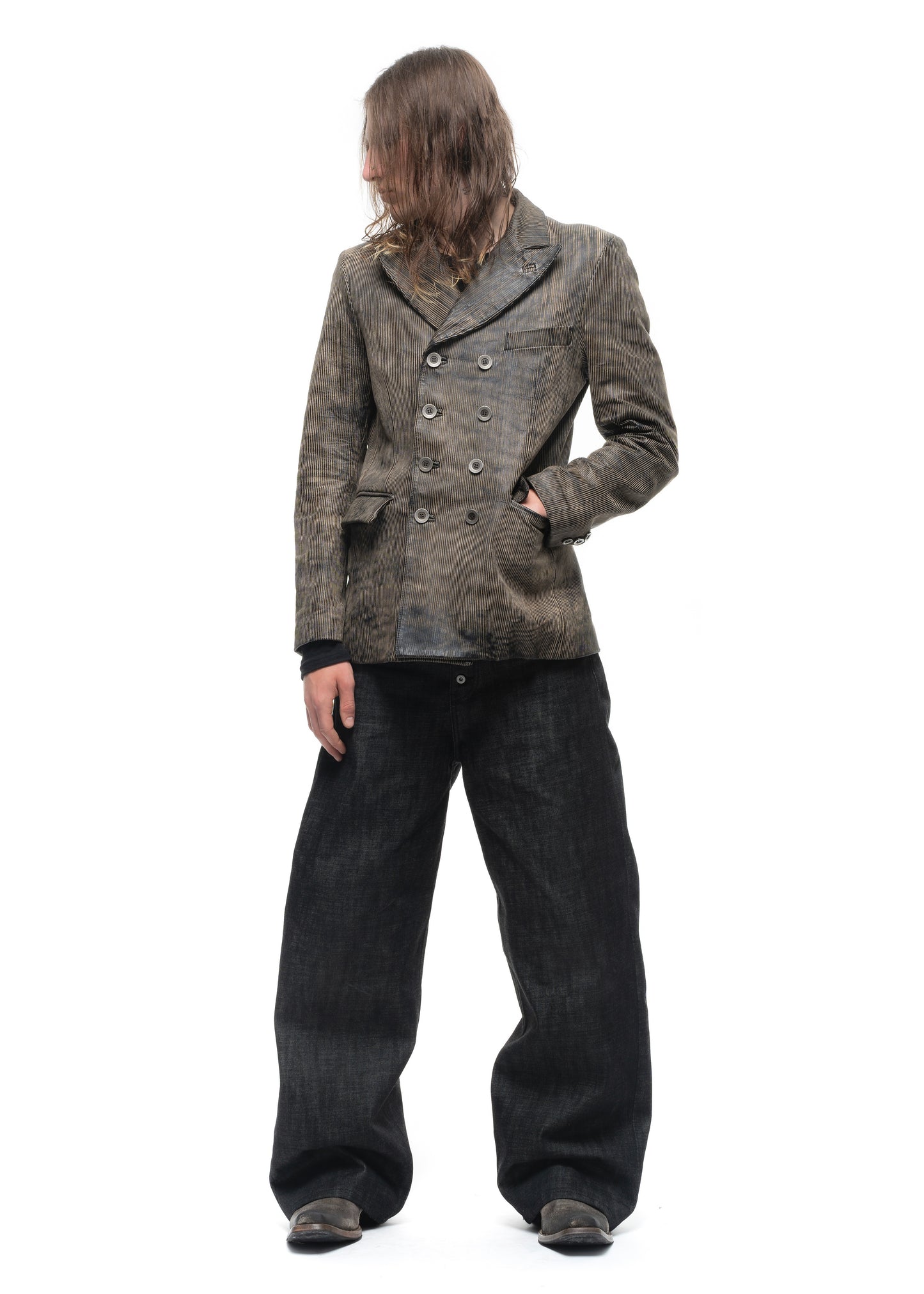 CORDUROY LEATHER BLAZER