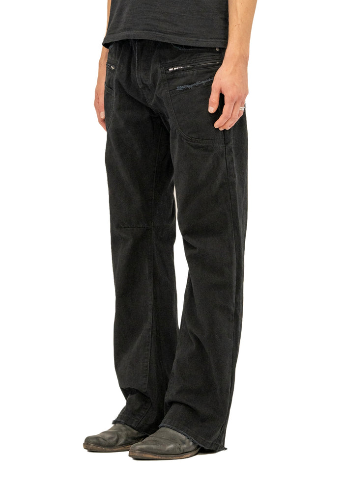FRAYED BOOTCUT DENIM BLACK