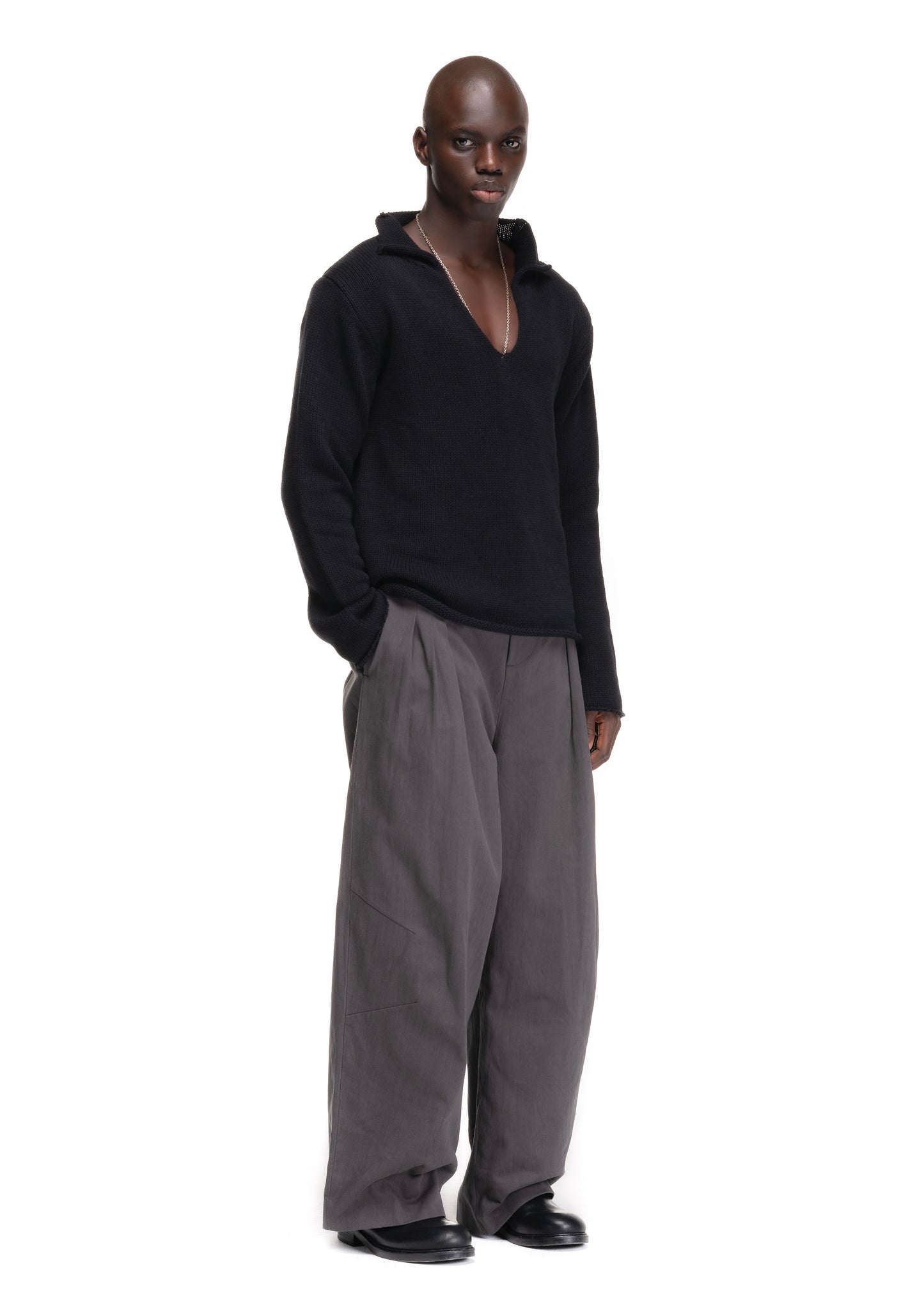 NFS PLEATED SUIT PANTS GREY