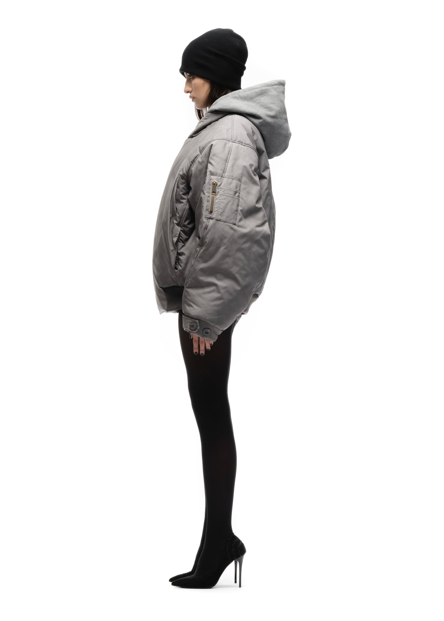 FENCING WAFFLE BOMBER JACKET GREY FEMALE