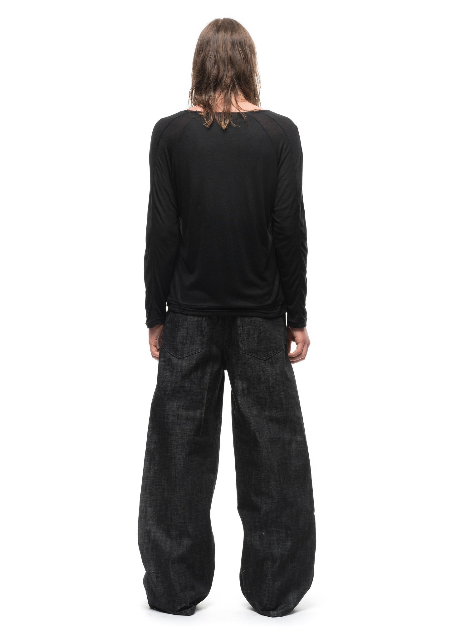 2 BUTTON LINE DOUBLE-LAYERED LONGSLEEVE BLACK