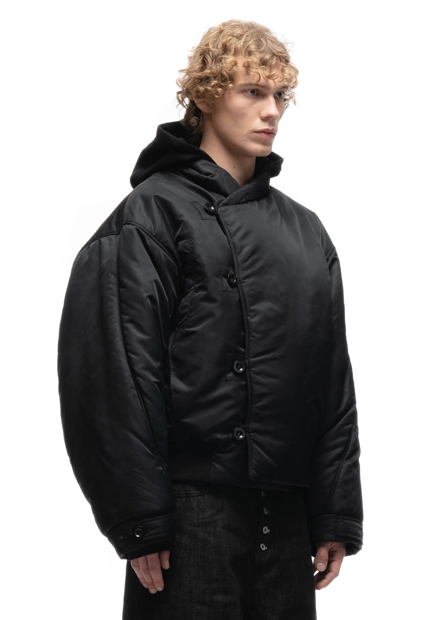 FENCING WAFFLE BOMBER JACKET BLACK