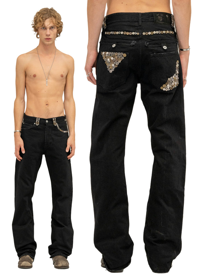 SEQUIN SELVEDGE BOOTCUT DENIM BLACK