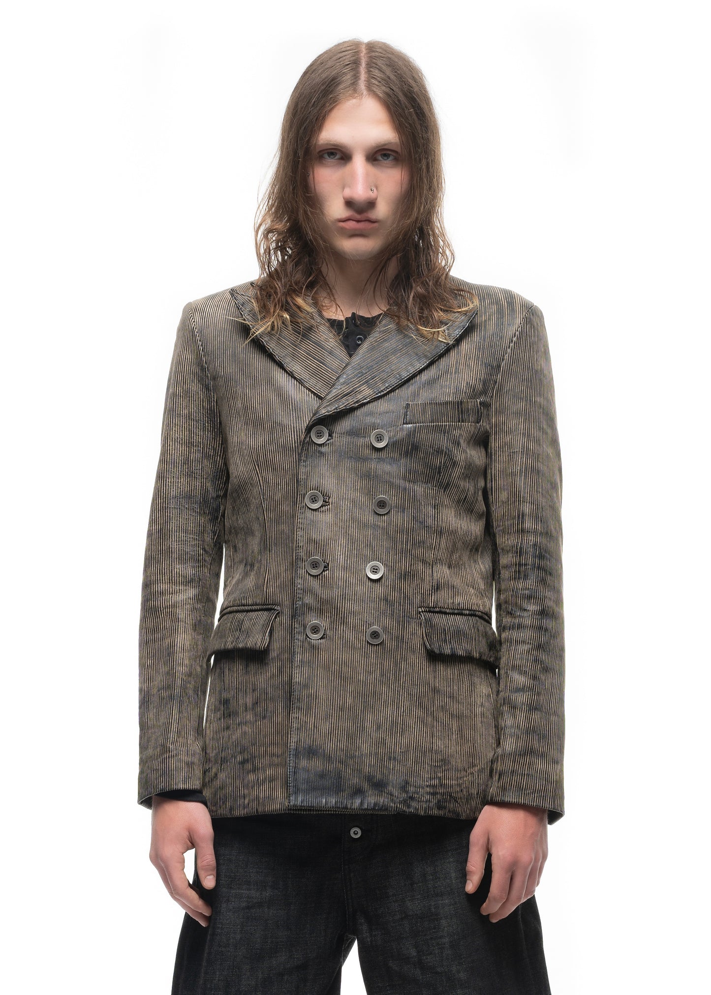CORDUROY LEATHER BLAZER