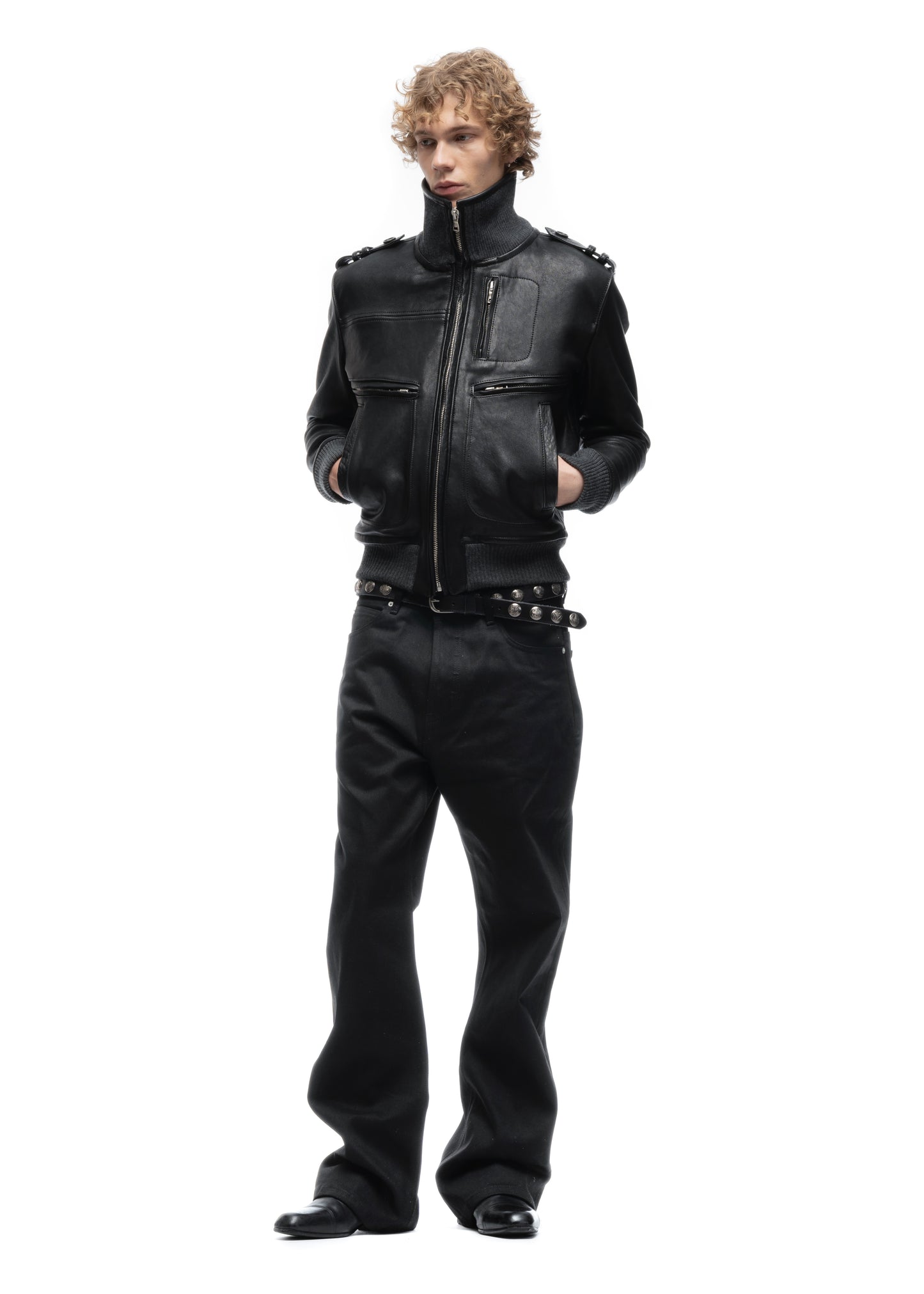 SHADOW OPERATOR LEATHER JACKET BLACK