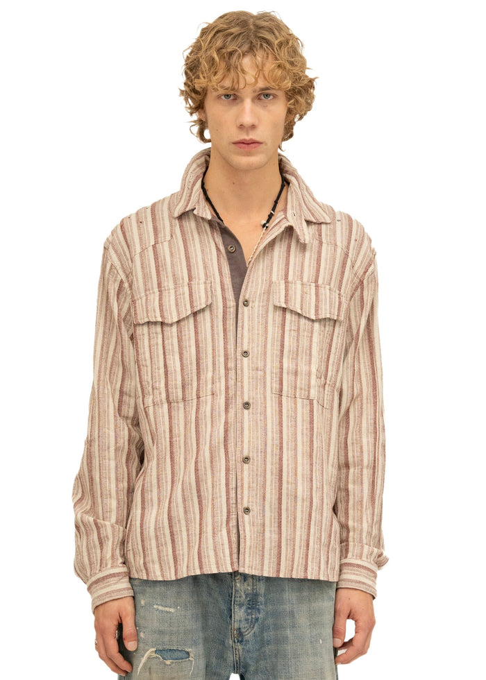 REWORKED STRIPE SHIRT RED