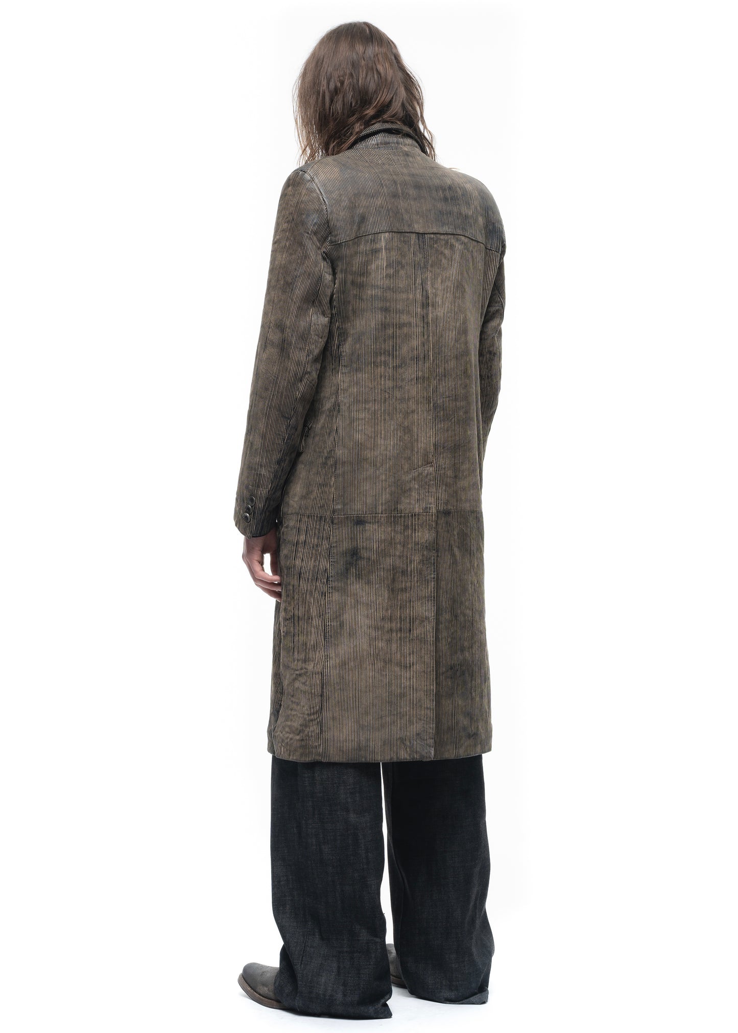 CORDUROY LEATHER COAT