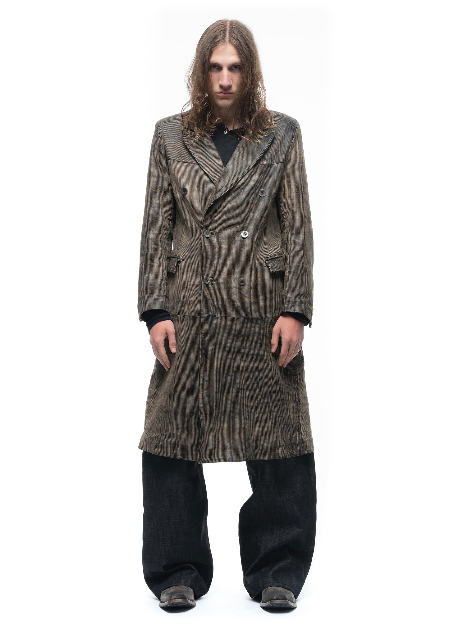 CORDUROY LEATHER COAT