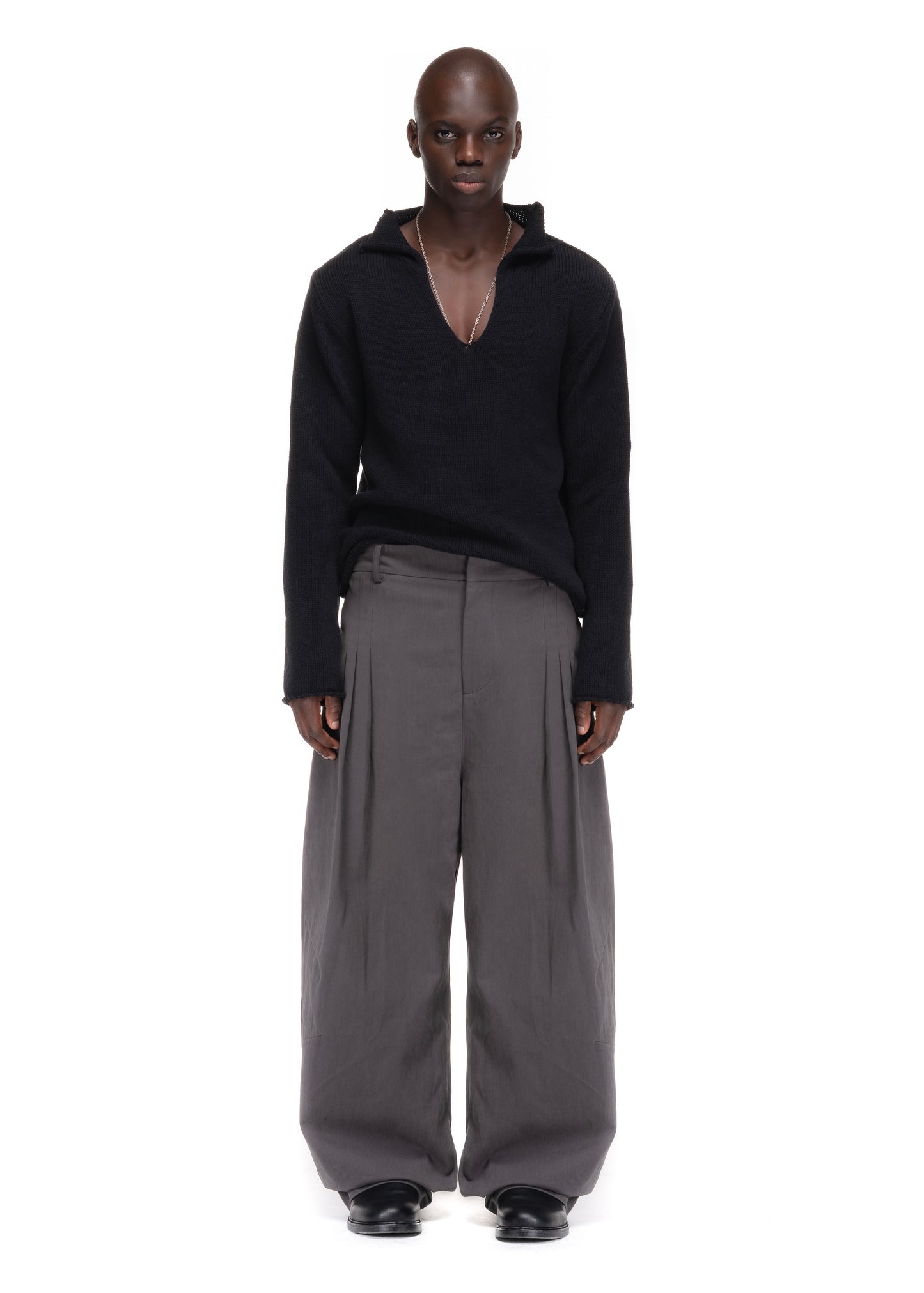 NFS PLEATED SUIT PANTS GREY