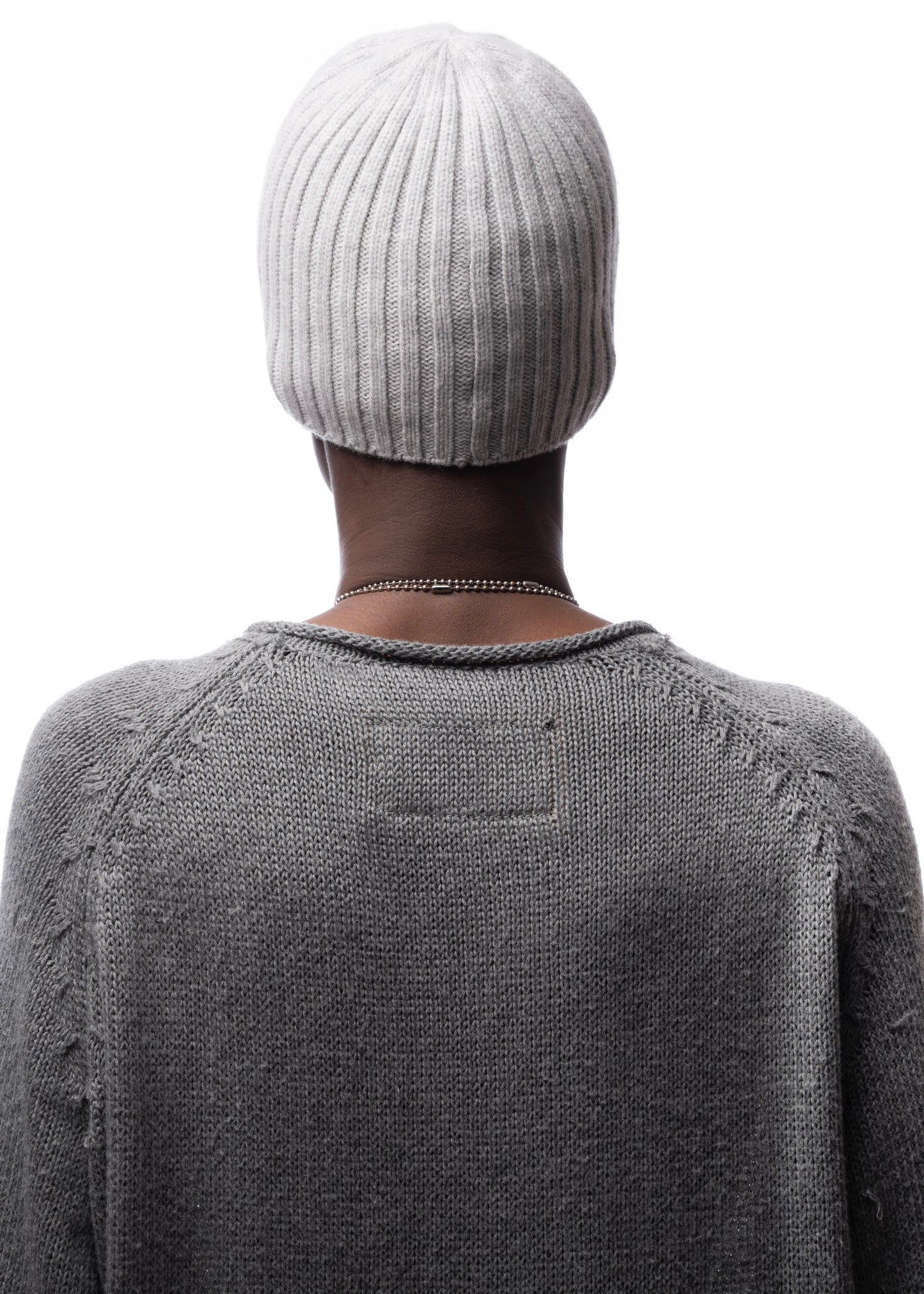 RIBBED WOOL BEANIE LIGHT GREY