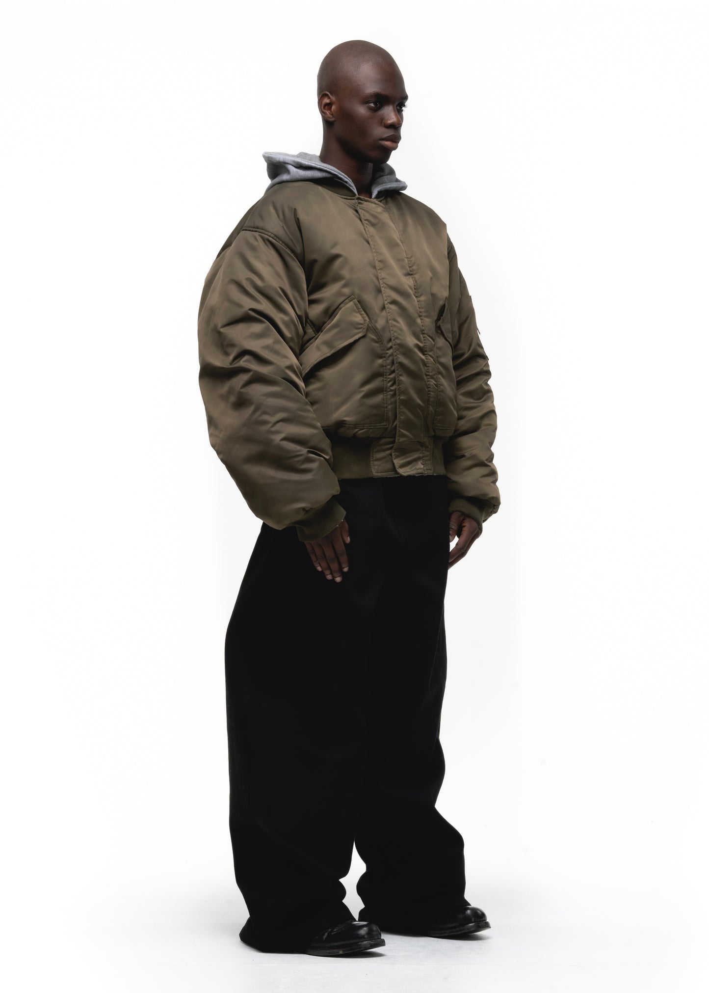 BASIC REVERSIBLE WAFFLE BOMBER GREEN