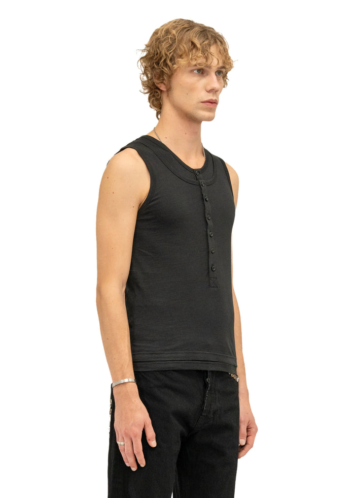 DOUBLE-LAYERED TANK TOP BLACK
