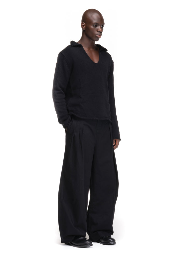 NFS PLEATED SUIT PANTS BLACK