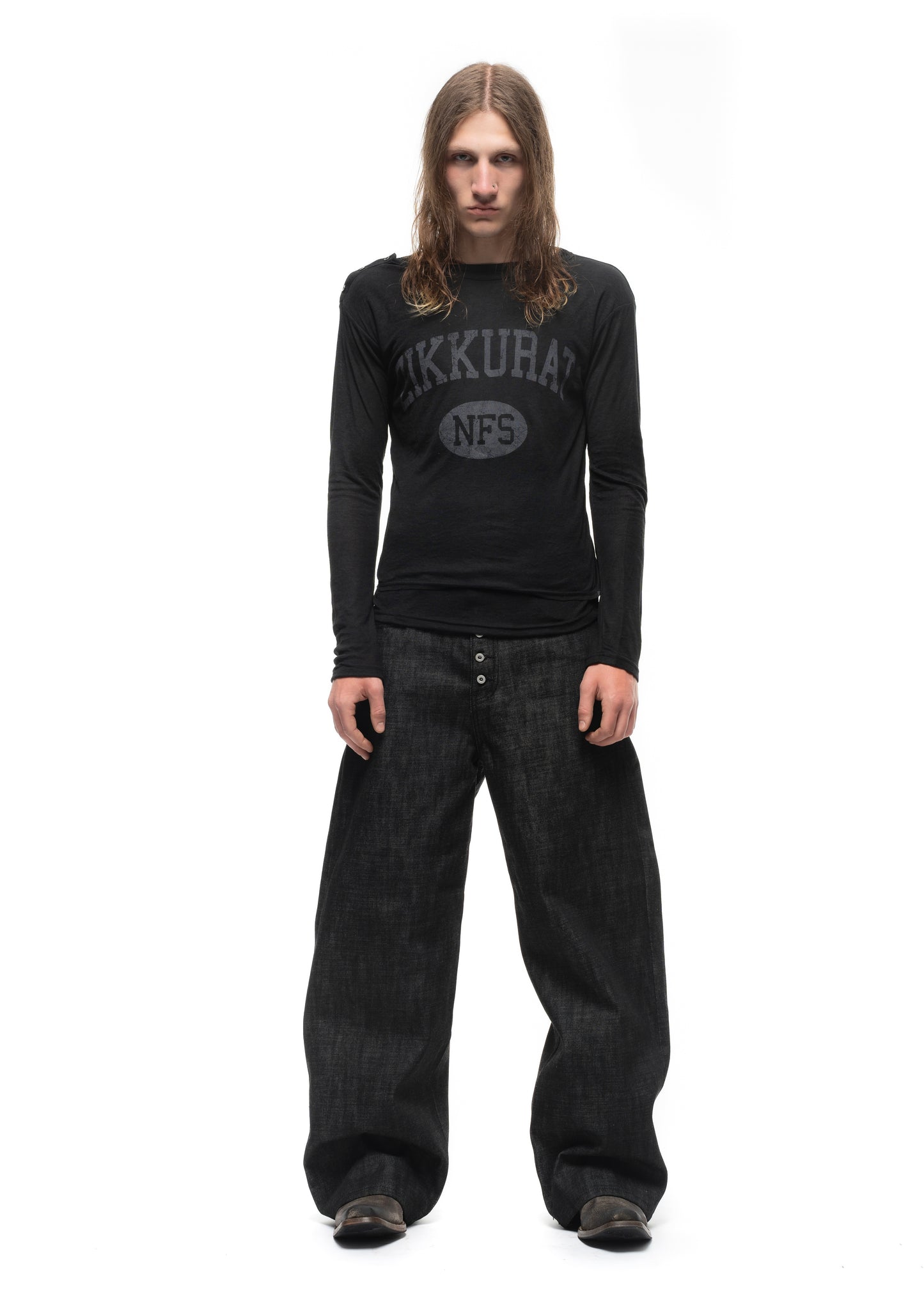 ZIKKURAT DOUBLE-LAYERED LONGSLEEVE BLACK