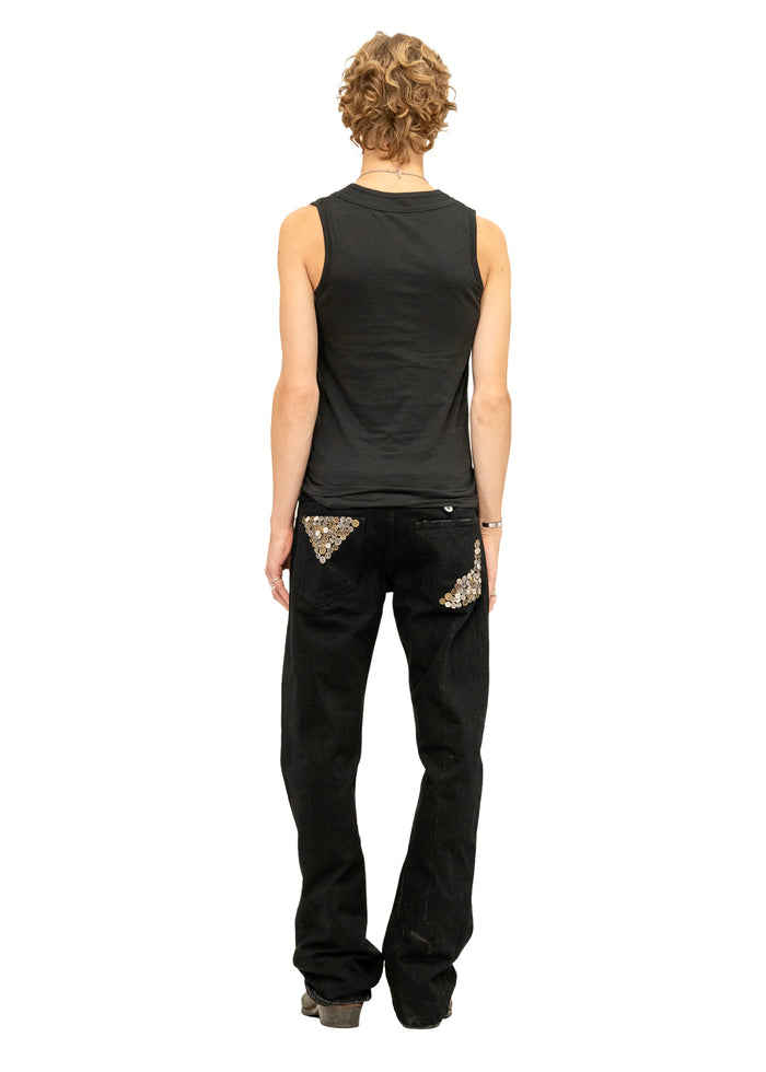 DOUBLE-LAYERED TANK TOP BLACK
