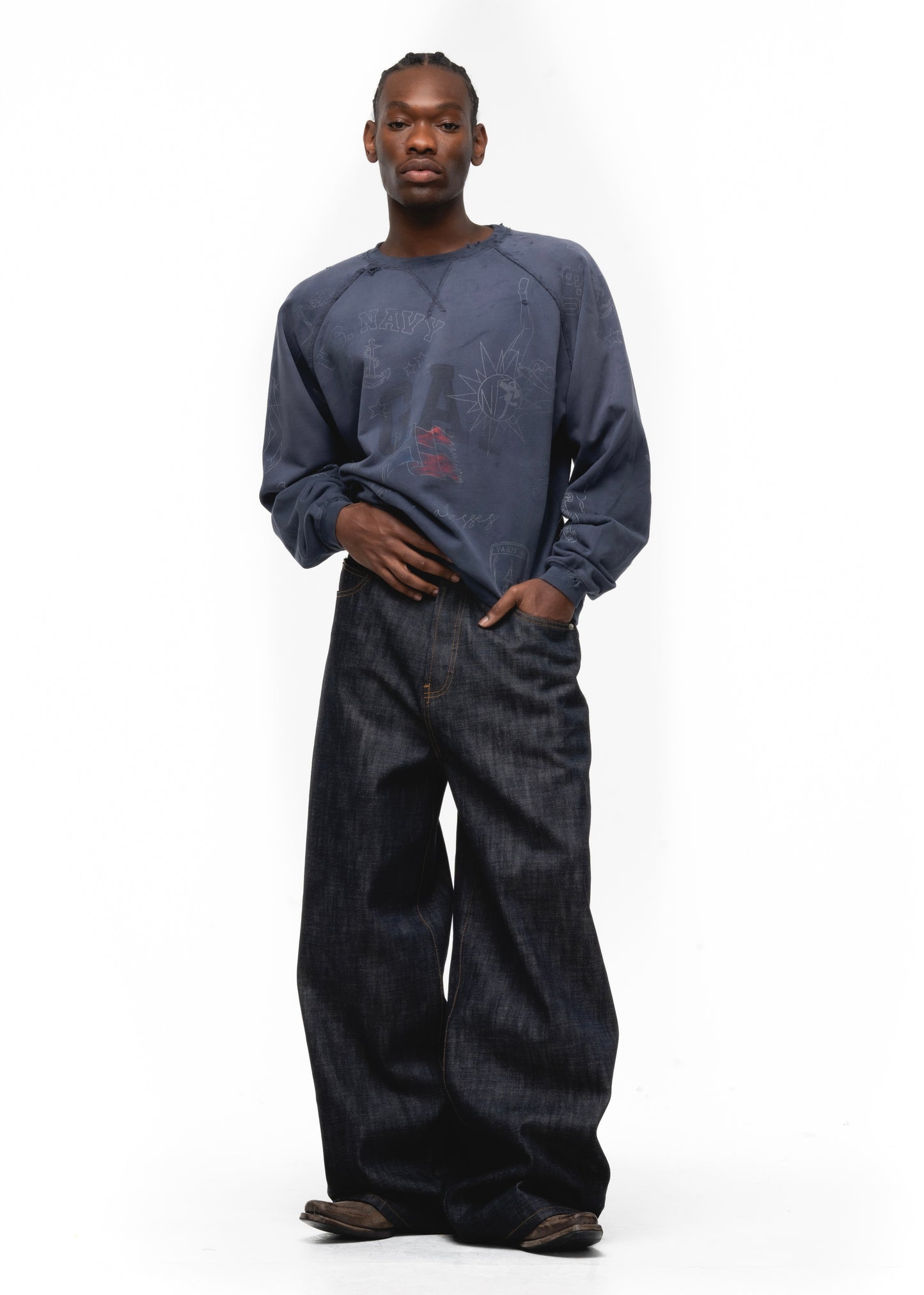RAW DENIM JAPANESE ULTRA LOOSE FIT BLUE