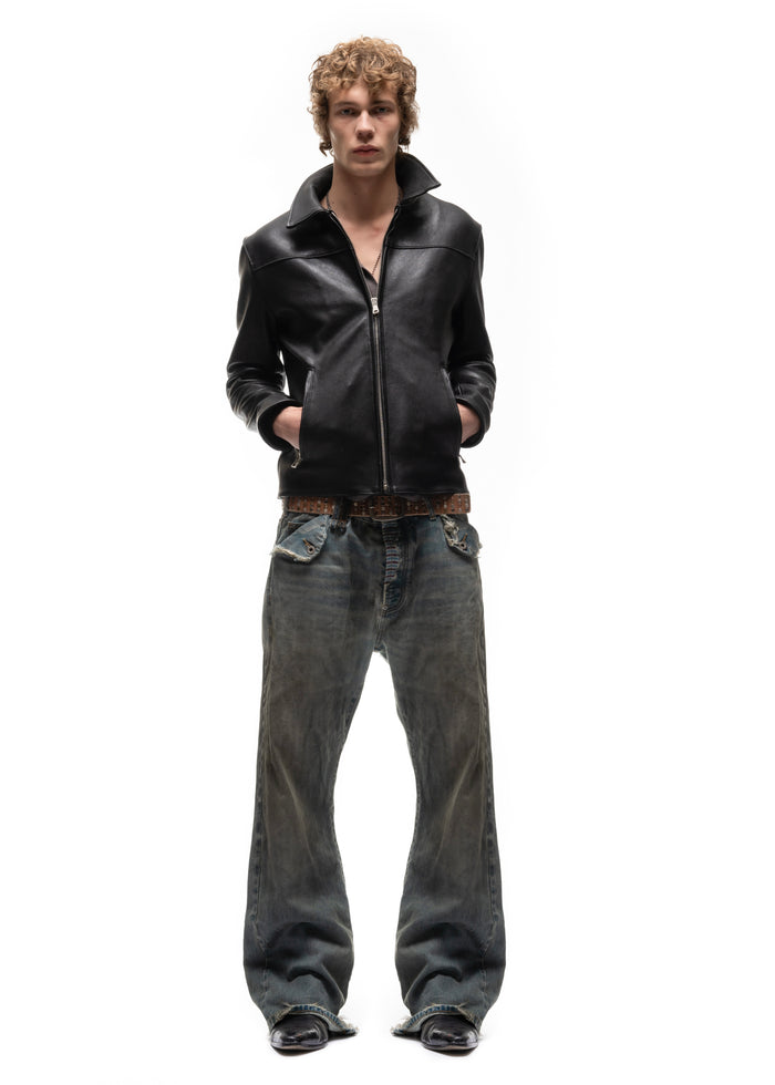 BIKER ONE CUT LEATHER JACKET