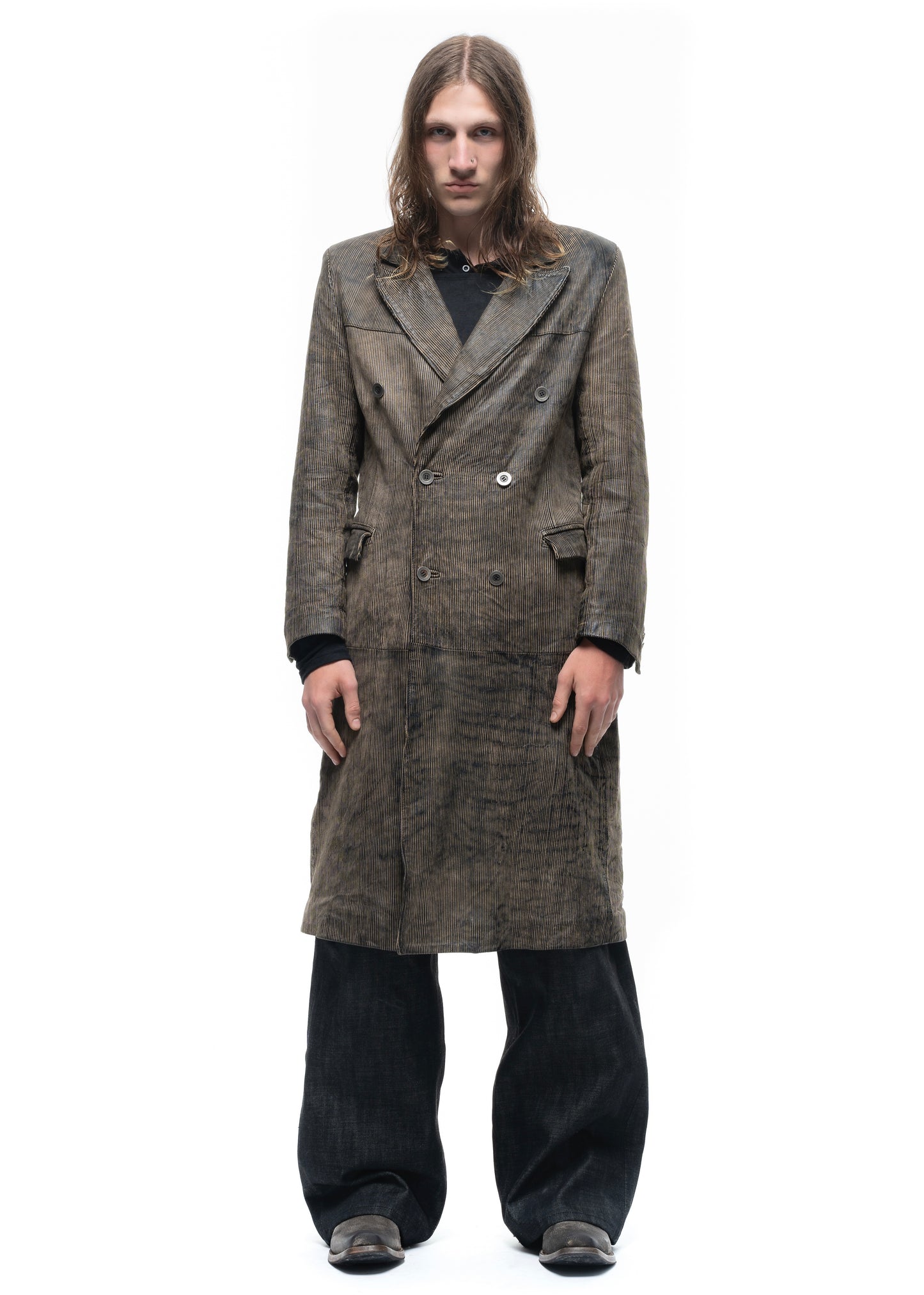 CORDUROY LEATHER COAT