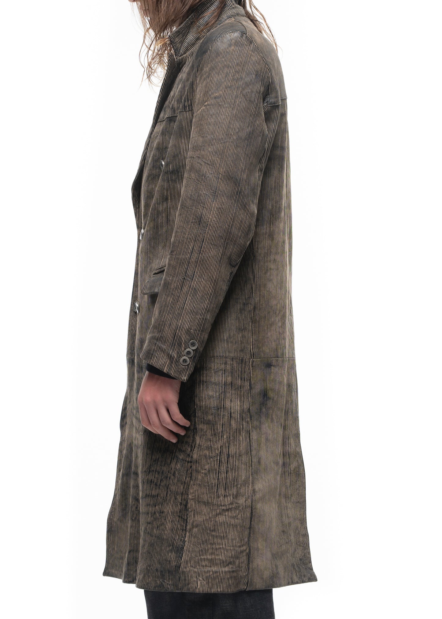 CORDUROY LEATHER COAT