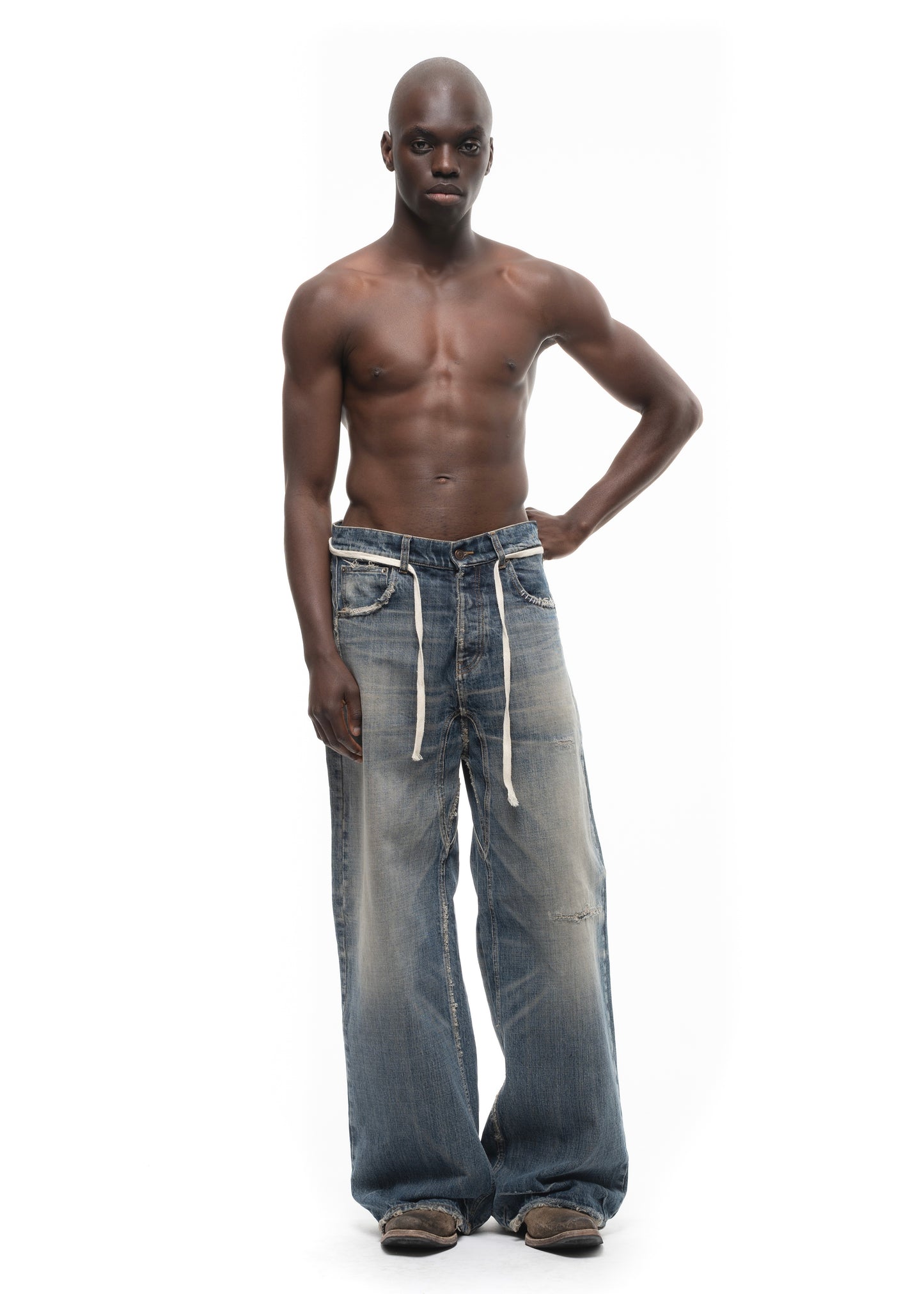 ITALIAN NAPOLI TEXTURE LOOSE DENIM