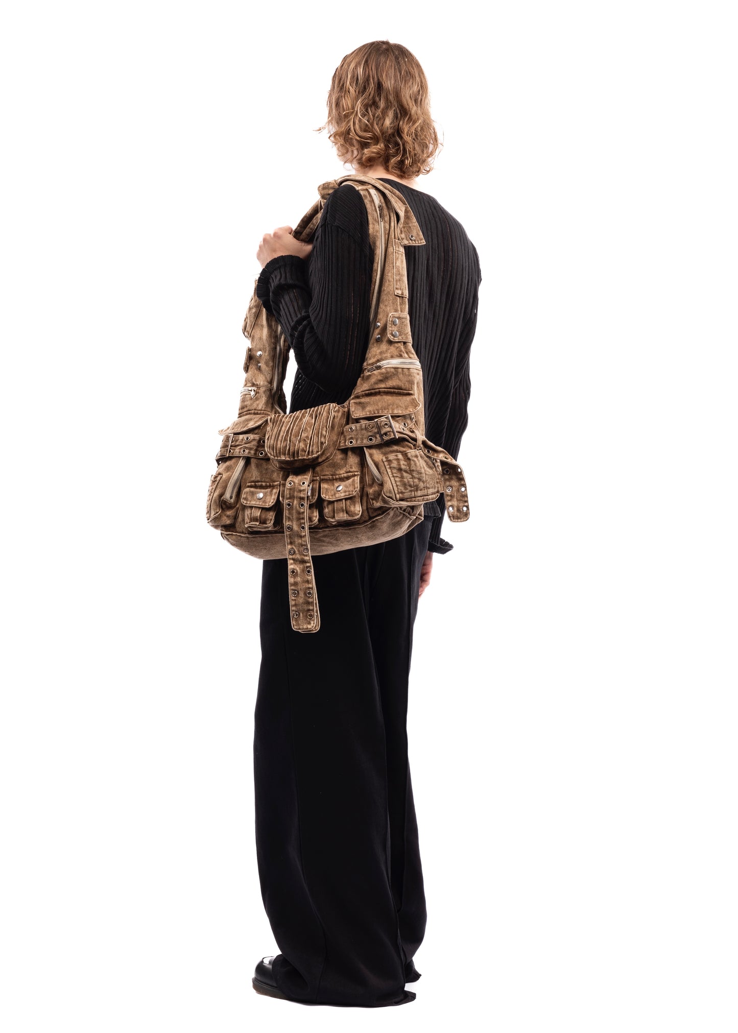 DENIM MULTIPOCKET BAG 002 BEIGE