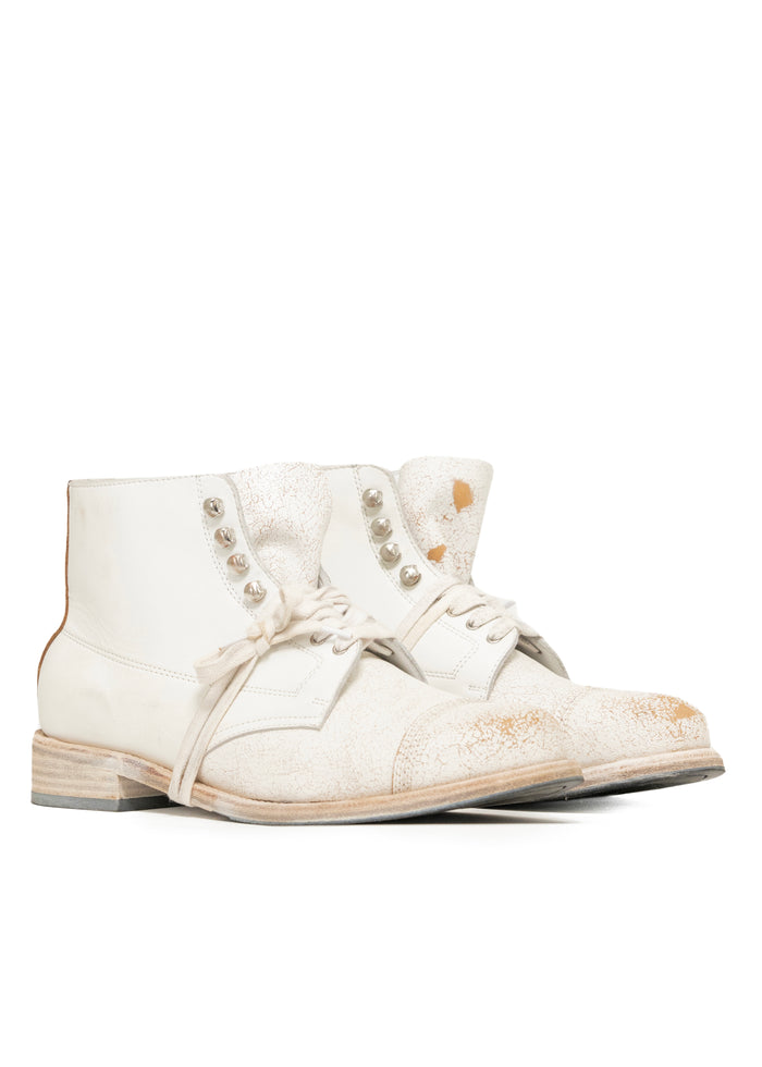 UTILITY BOOTS CRACKED WHITE
