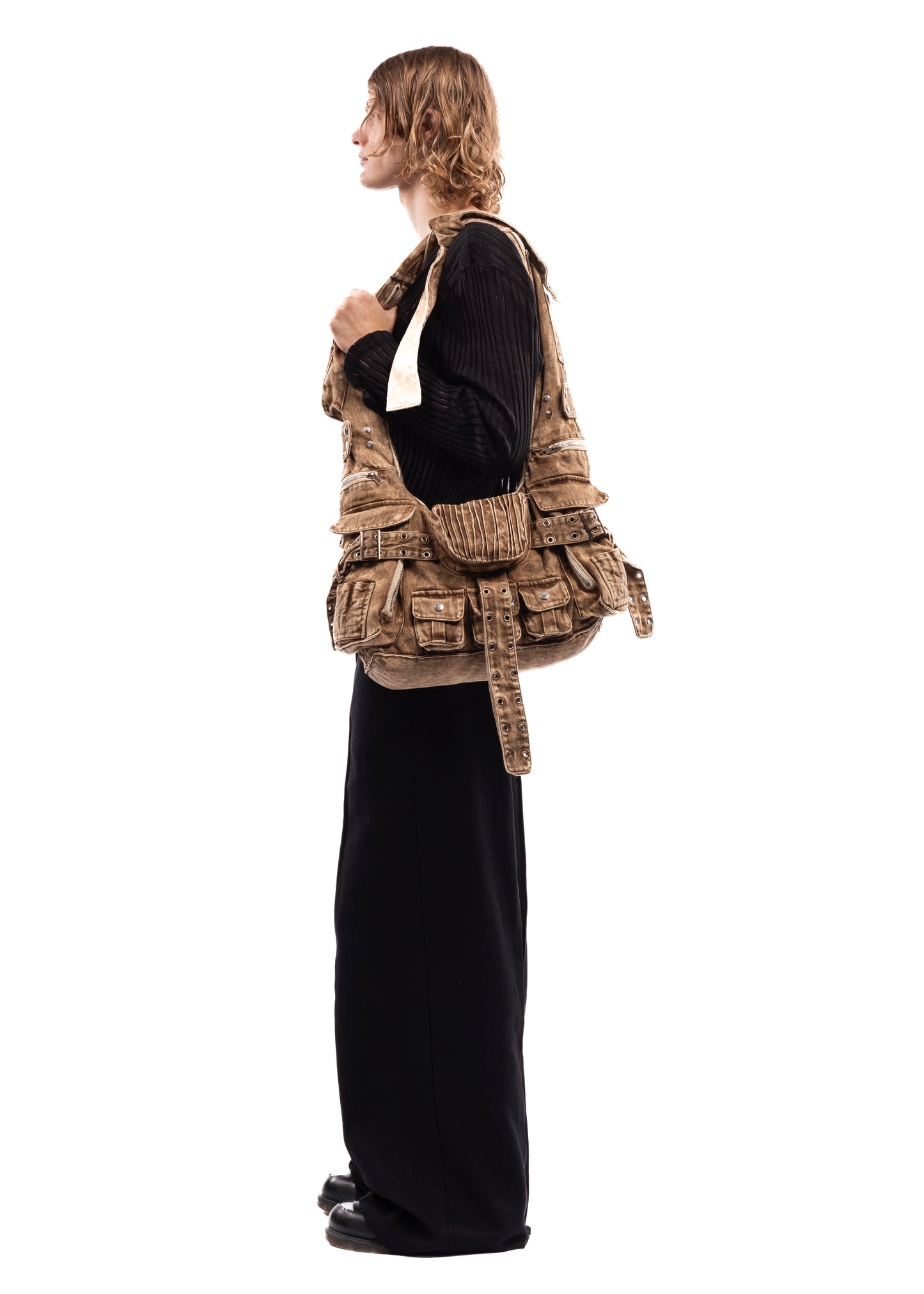 DENIM MULTIPOCKET BAG 002 BEIGE
