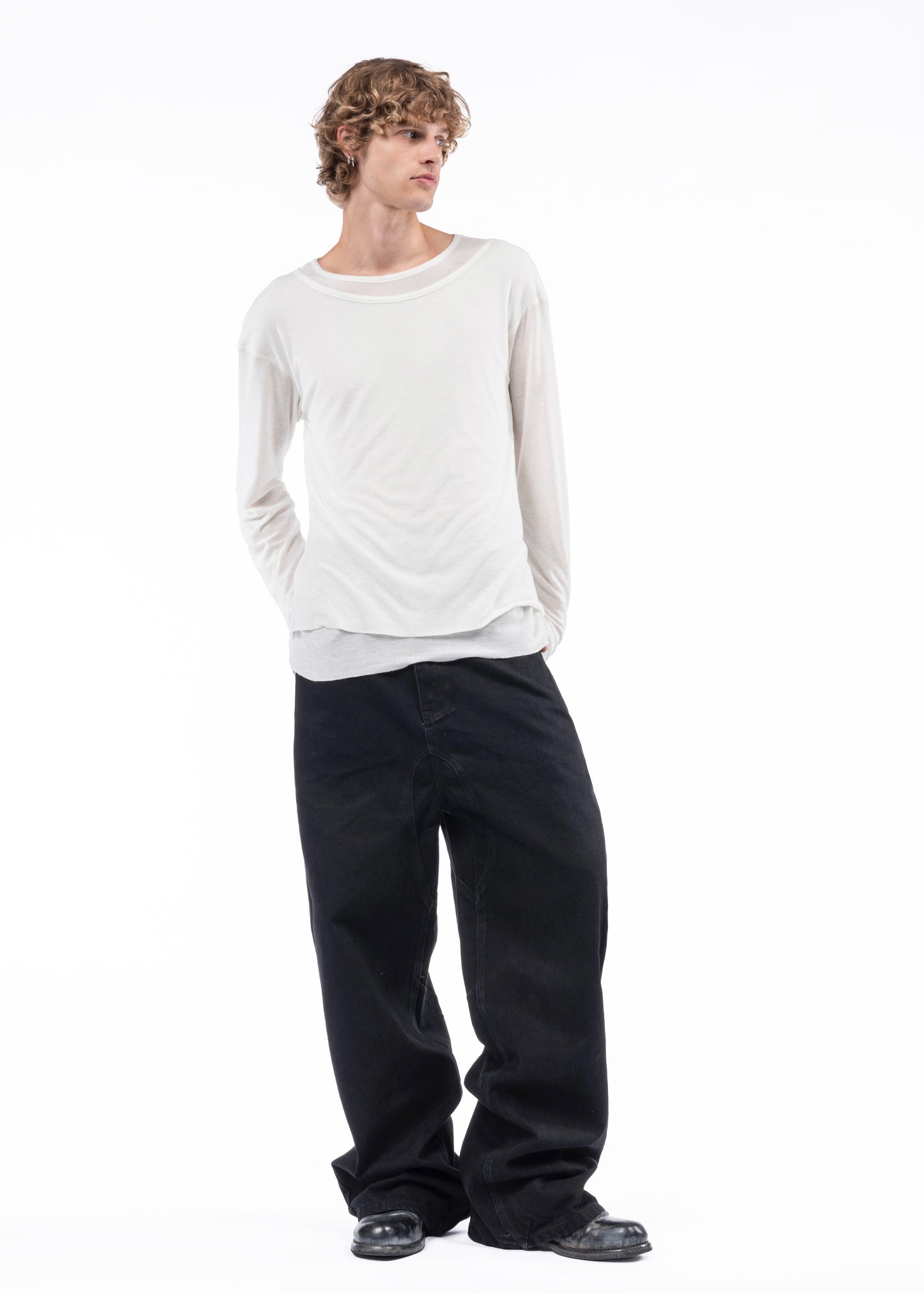 DOUBLE-LAYERED ORGANIC COTTON LONGSLEEVE WHITE