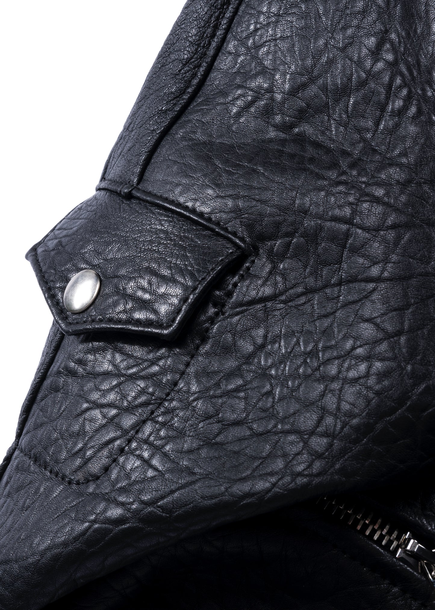 PULL OVER CONCRETE LEATHER BOMBER