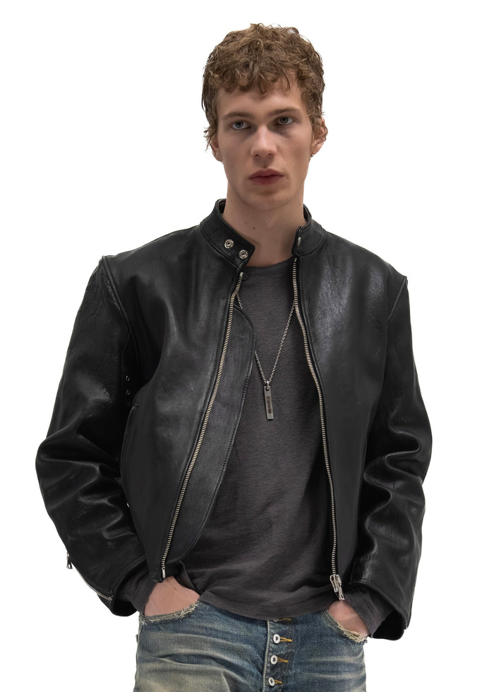 RACER ONE CUT LEATHER JACKET