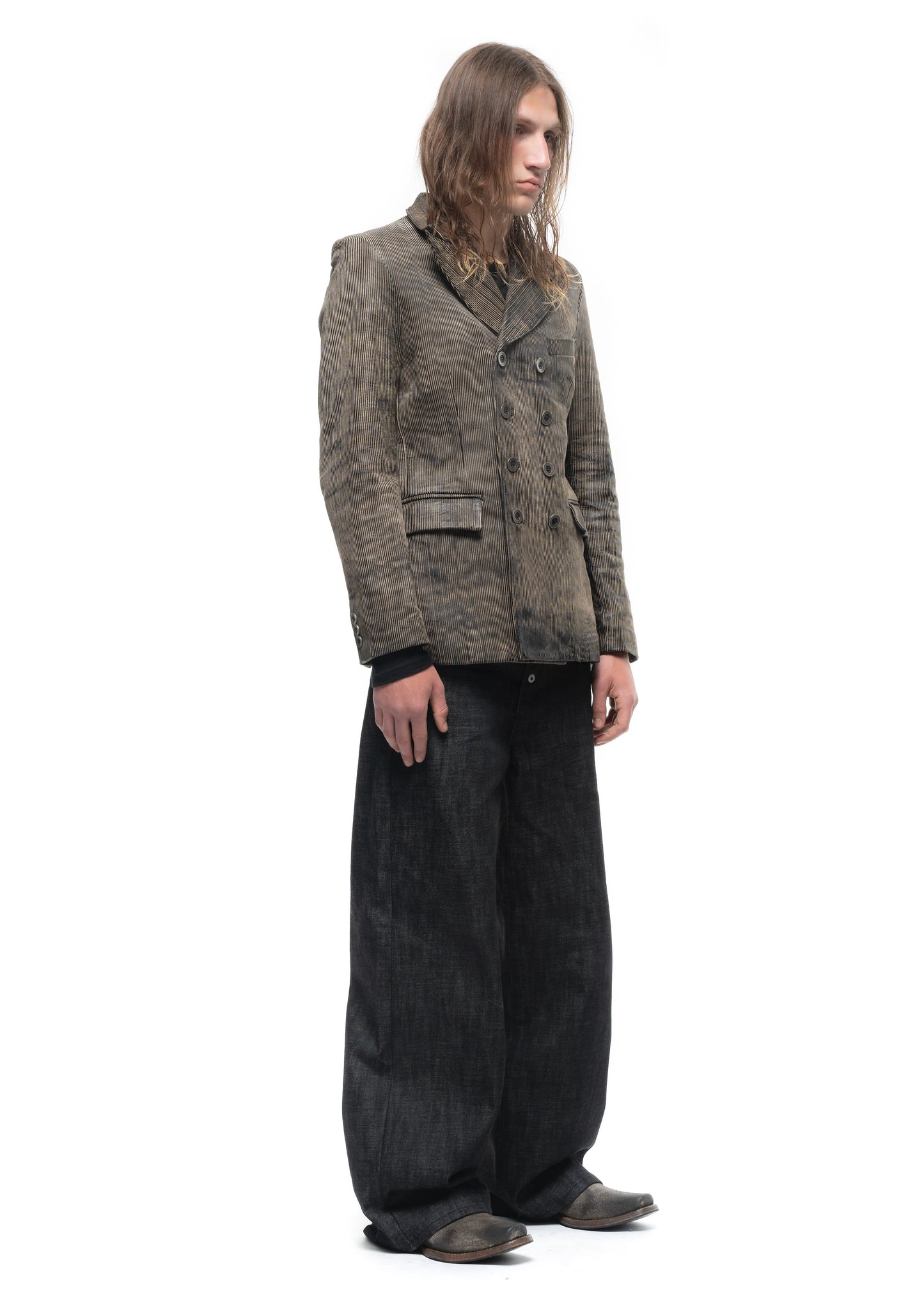 CORDUROY LEATHER BLAZER
