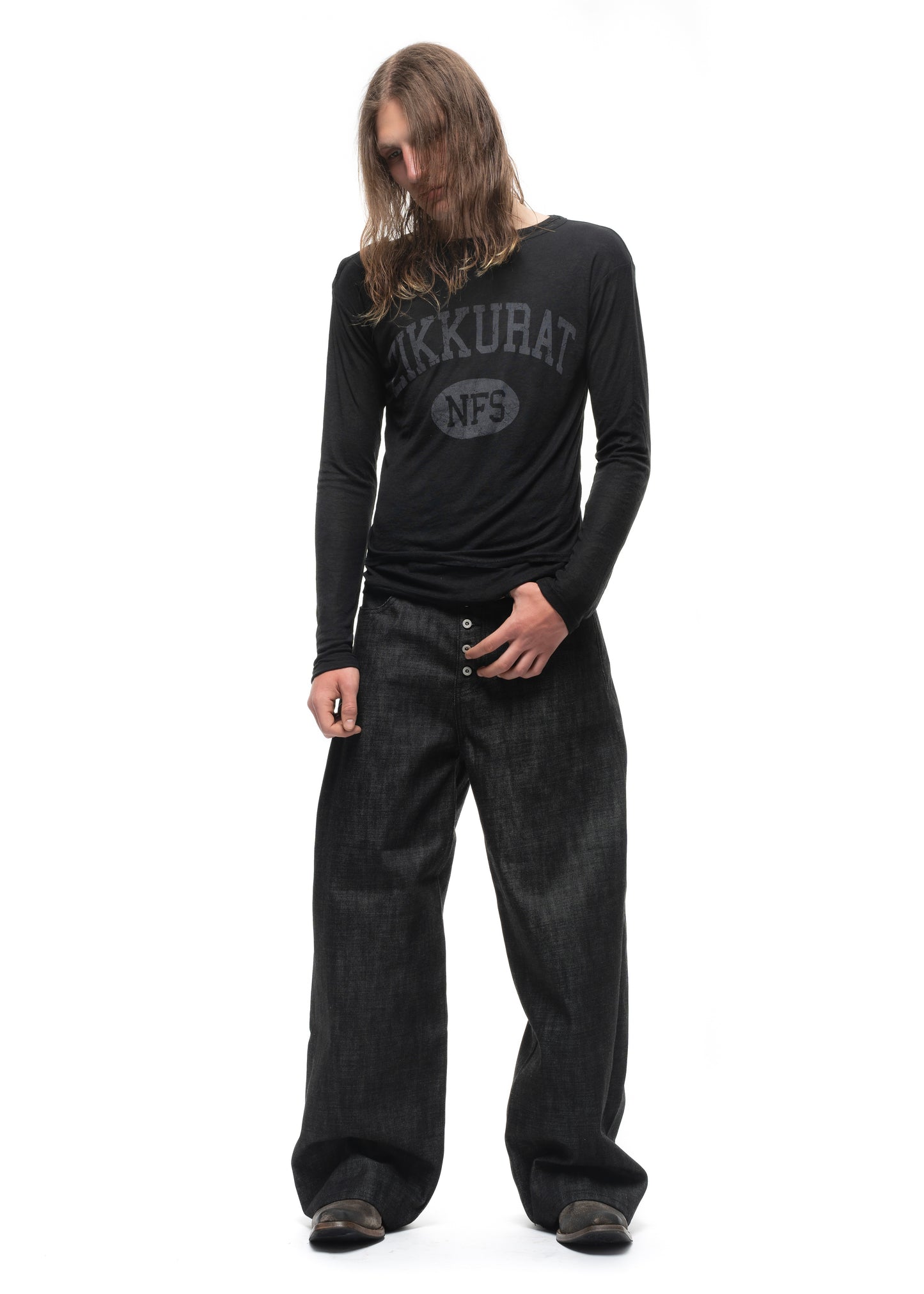 ZIKKURAT DOUBLE-LAYERED LONGSLEEVE BLACK
