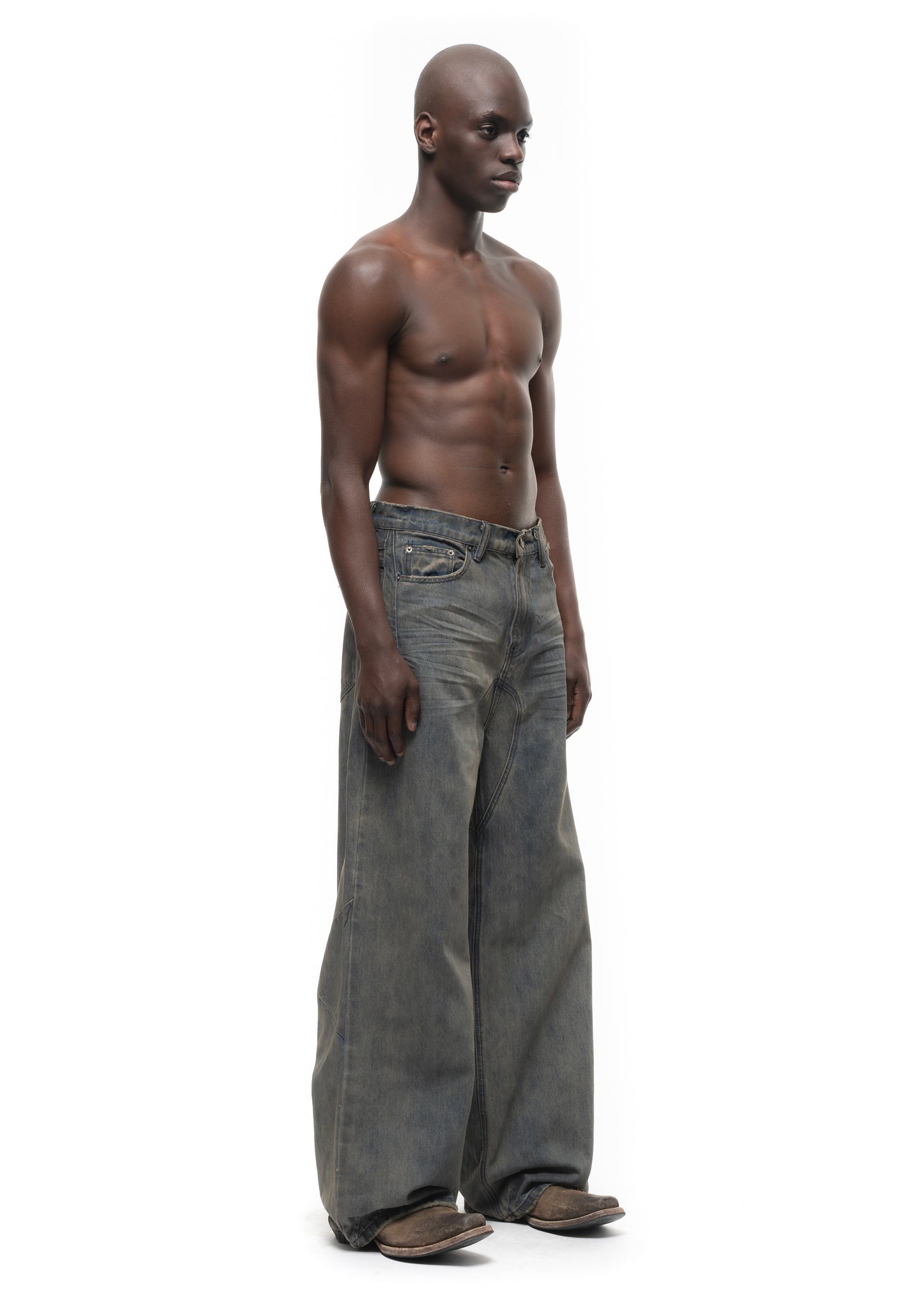 LOOSE EVERYDAY CONCRETE BLUE DENIM