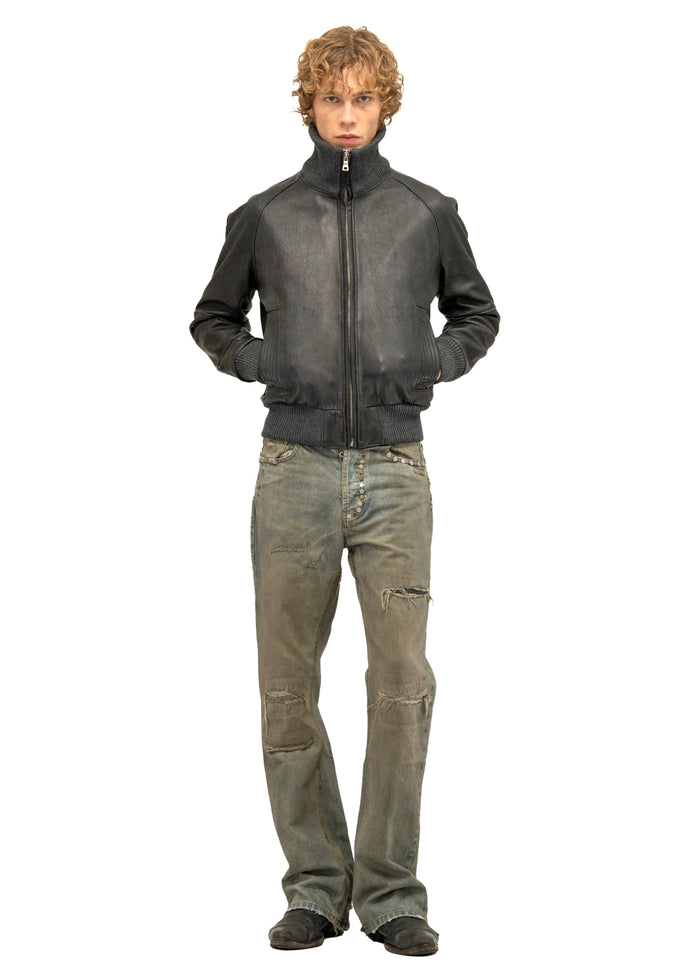STUDDED SELVEDGE BOOTCUT DENIM