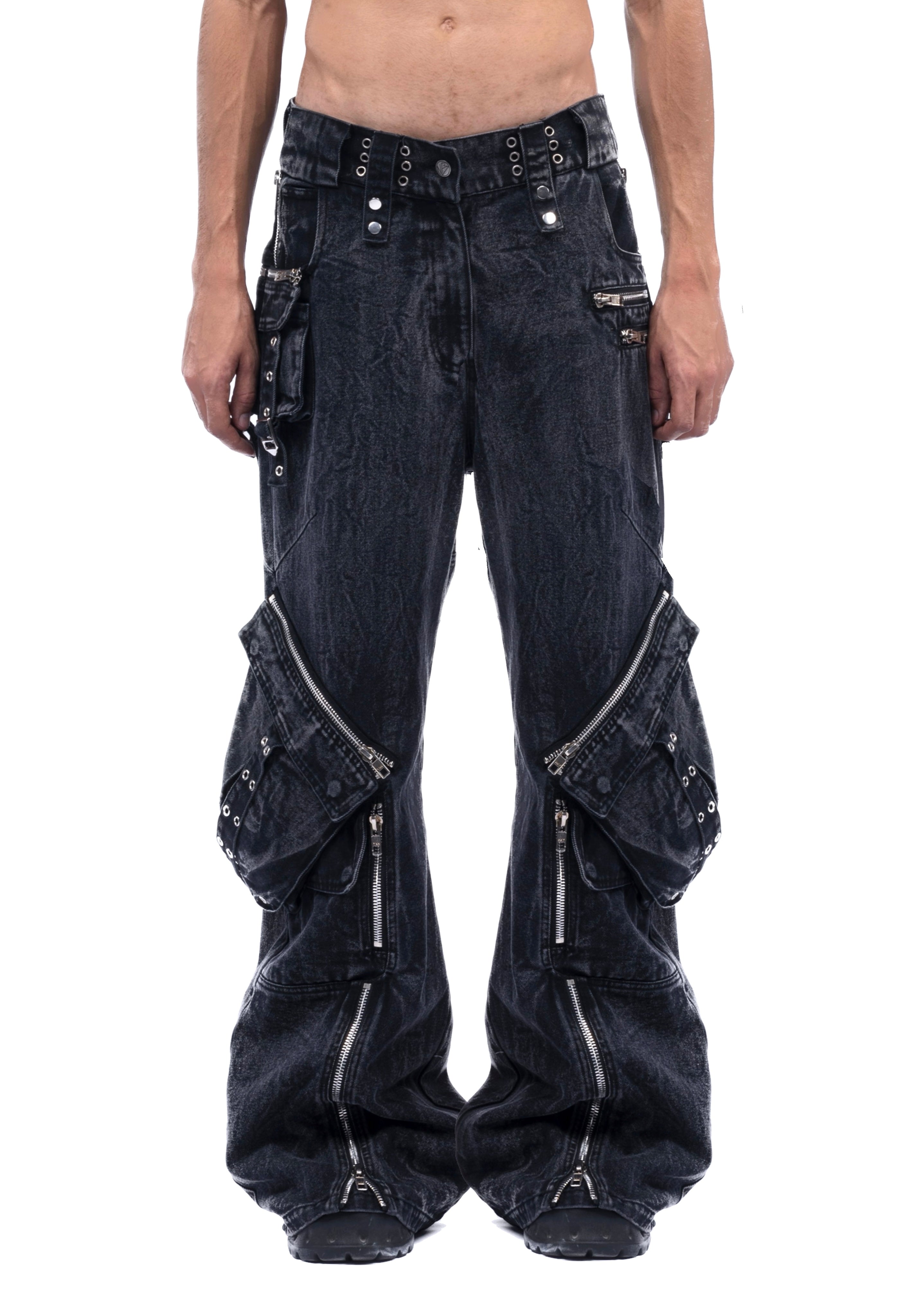 NO/FAITH STUDIOS CARGO DENIM BLACK-