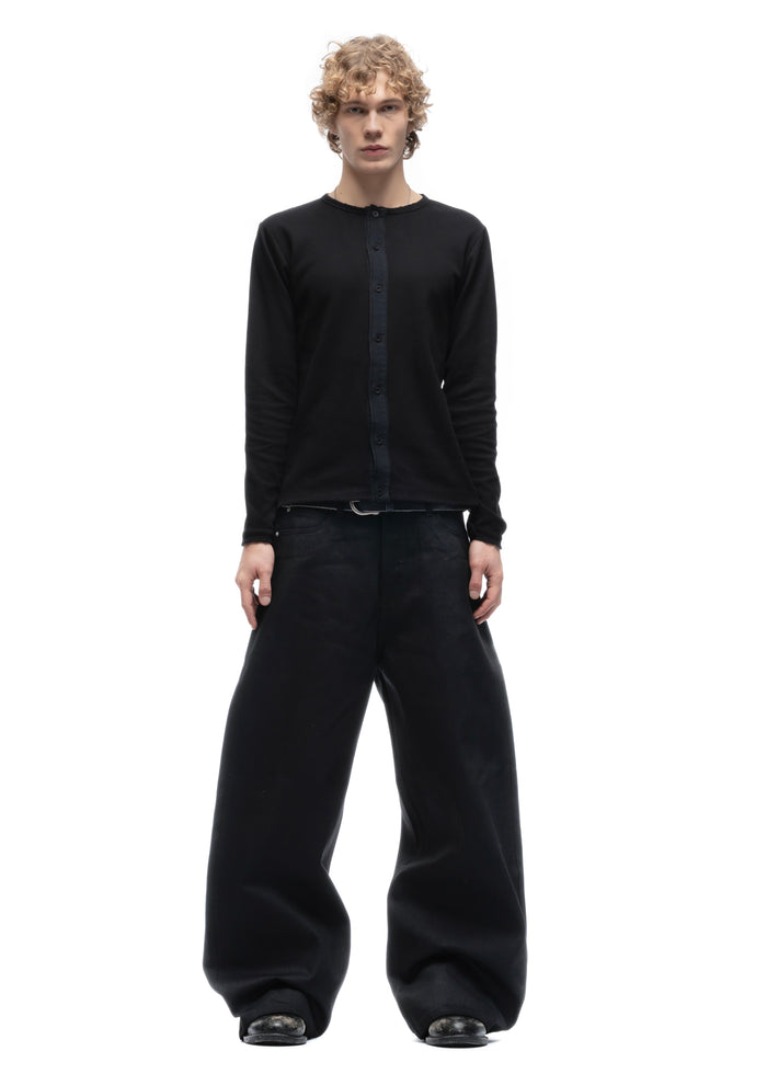 JAPANESE SELVEDGE ULTRA LOOSE DENIM BLACK