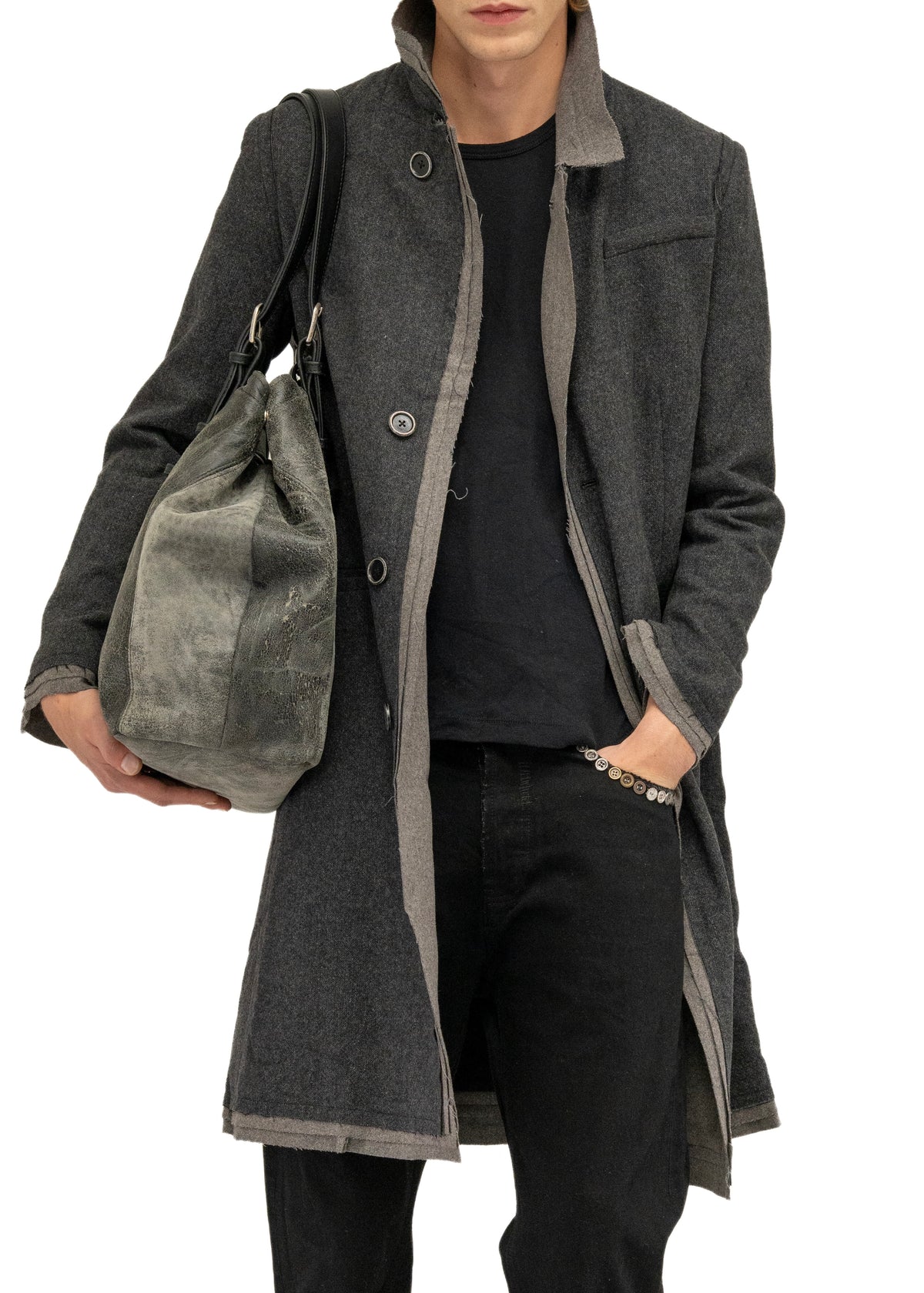 LAYERED WOOL COAT