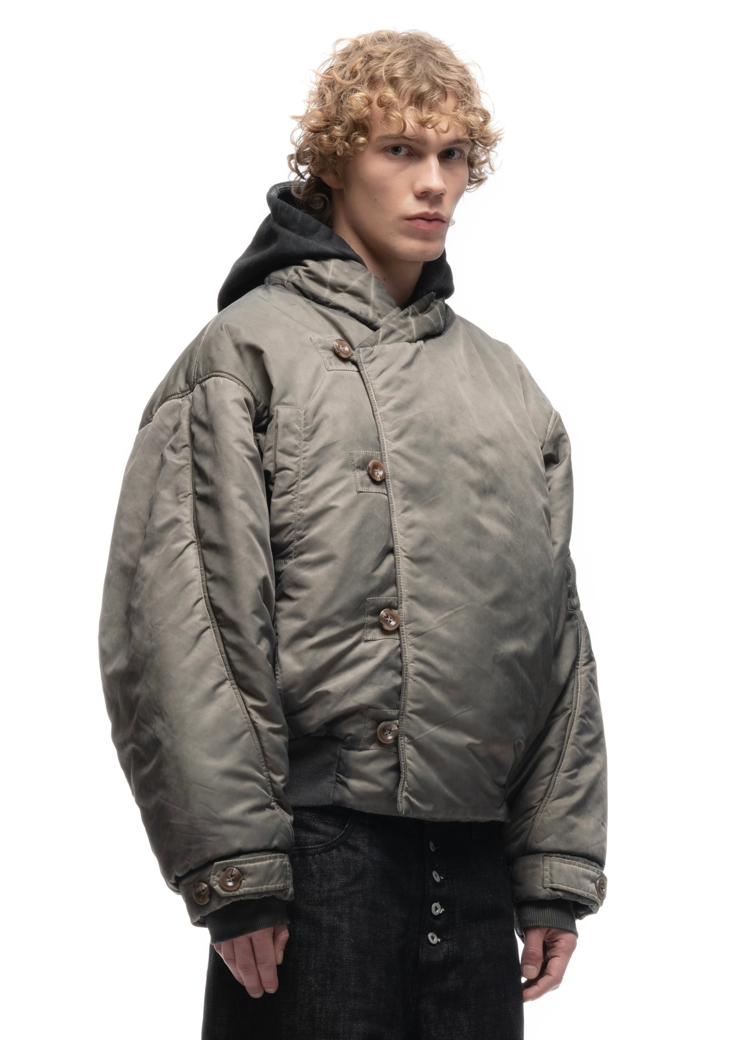 FENCING WAFFLE BOMBER JACKET USED BEIGE