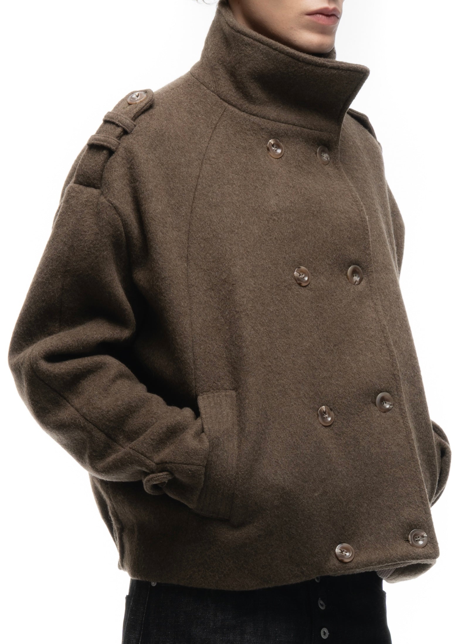 BUTTON UP MARINE JACKET GREEN – NO/FAITH STUDIOS