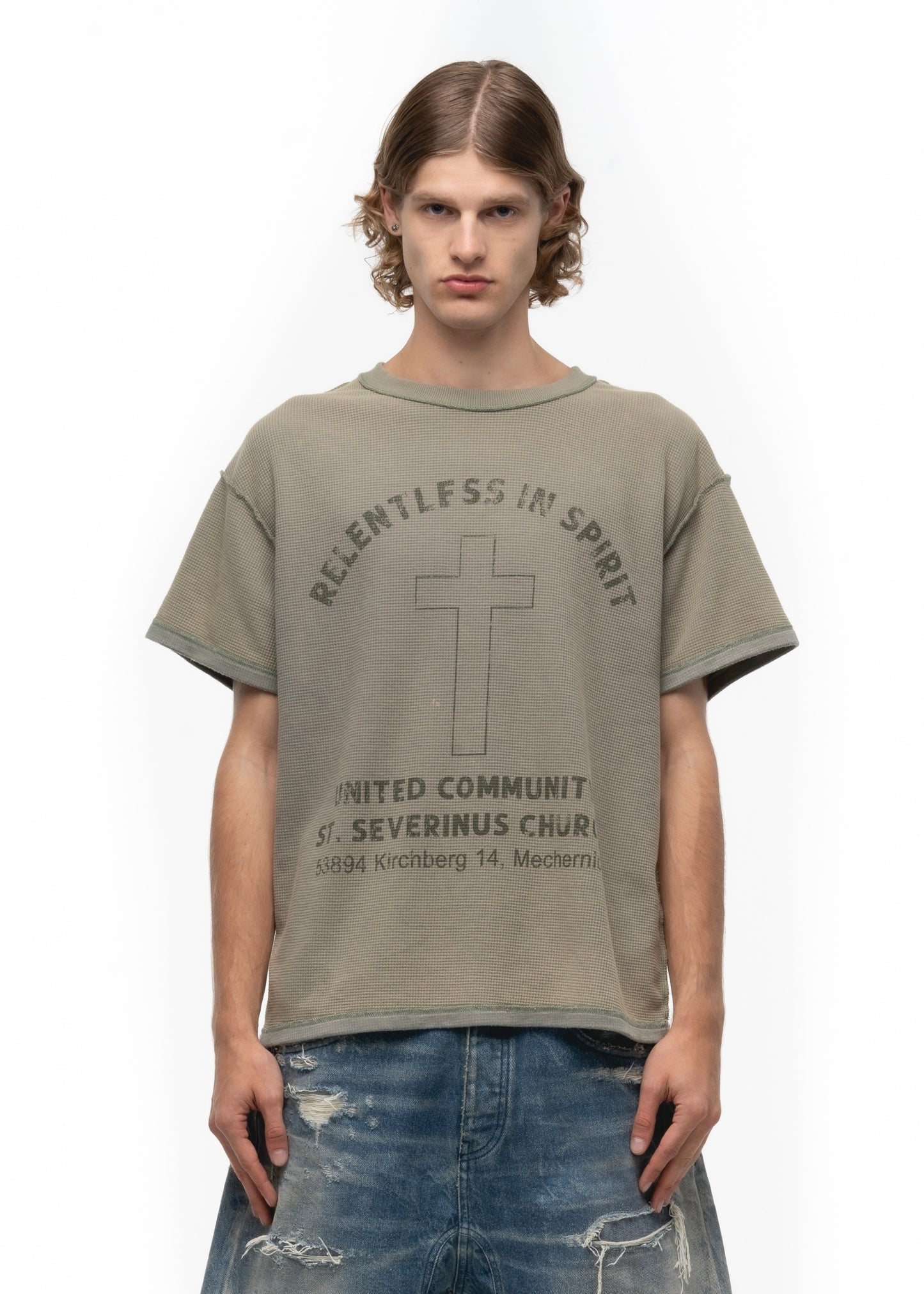 ST. SEVERINUS SUNFADE WAFFLE COTTON T-SHIRT