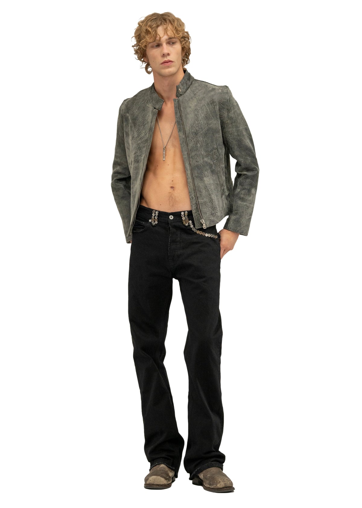 SEQUIN SELVEDGE BOOTCUT DENIM BLACK