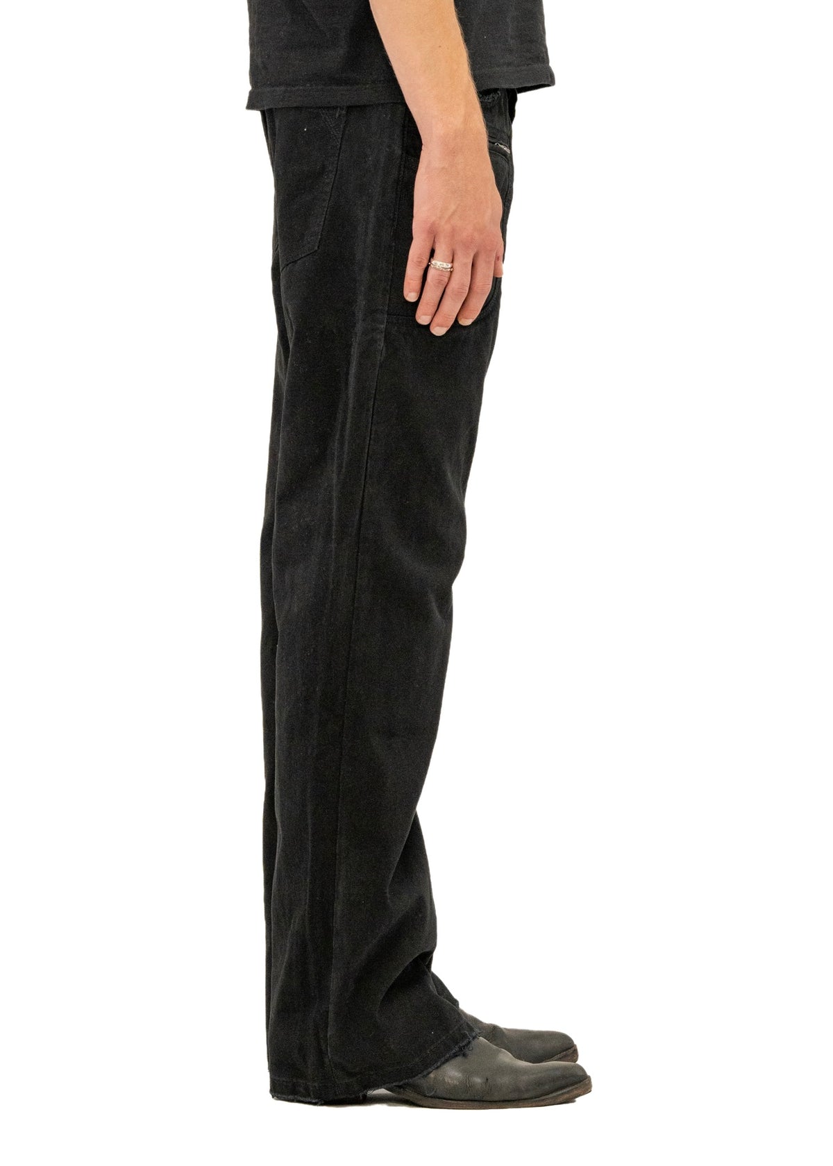 FRAYED BOOTCUT DENIM BLACK