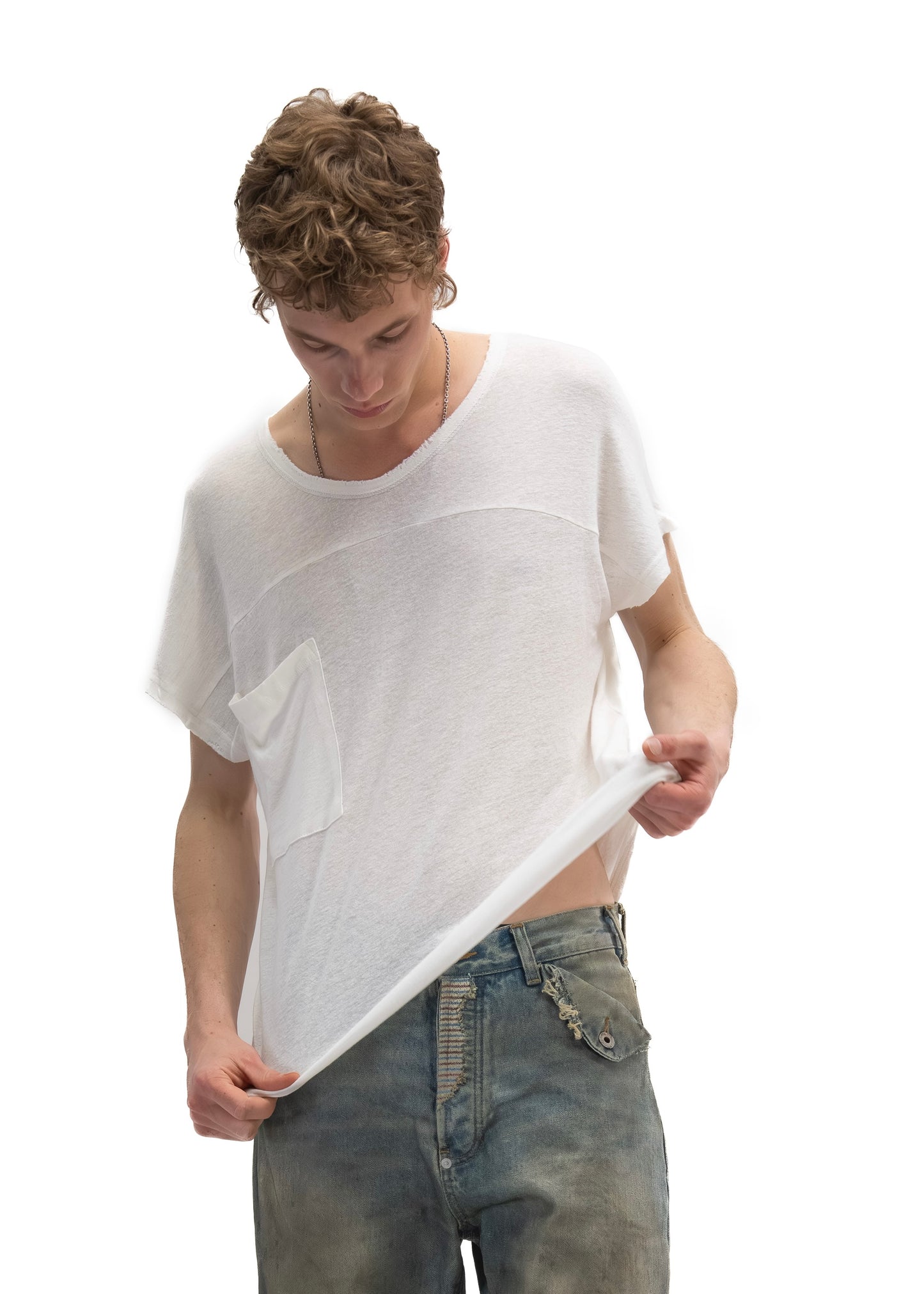 SHADOW SLEEVE T-SHIRT WHITE