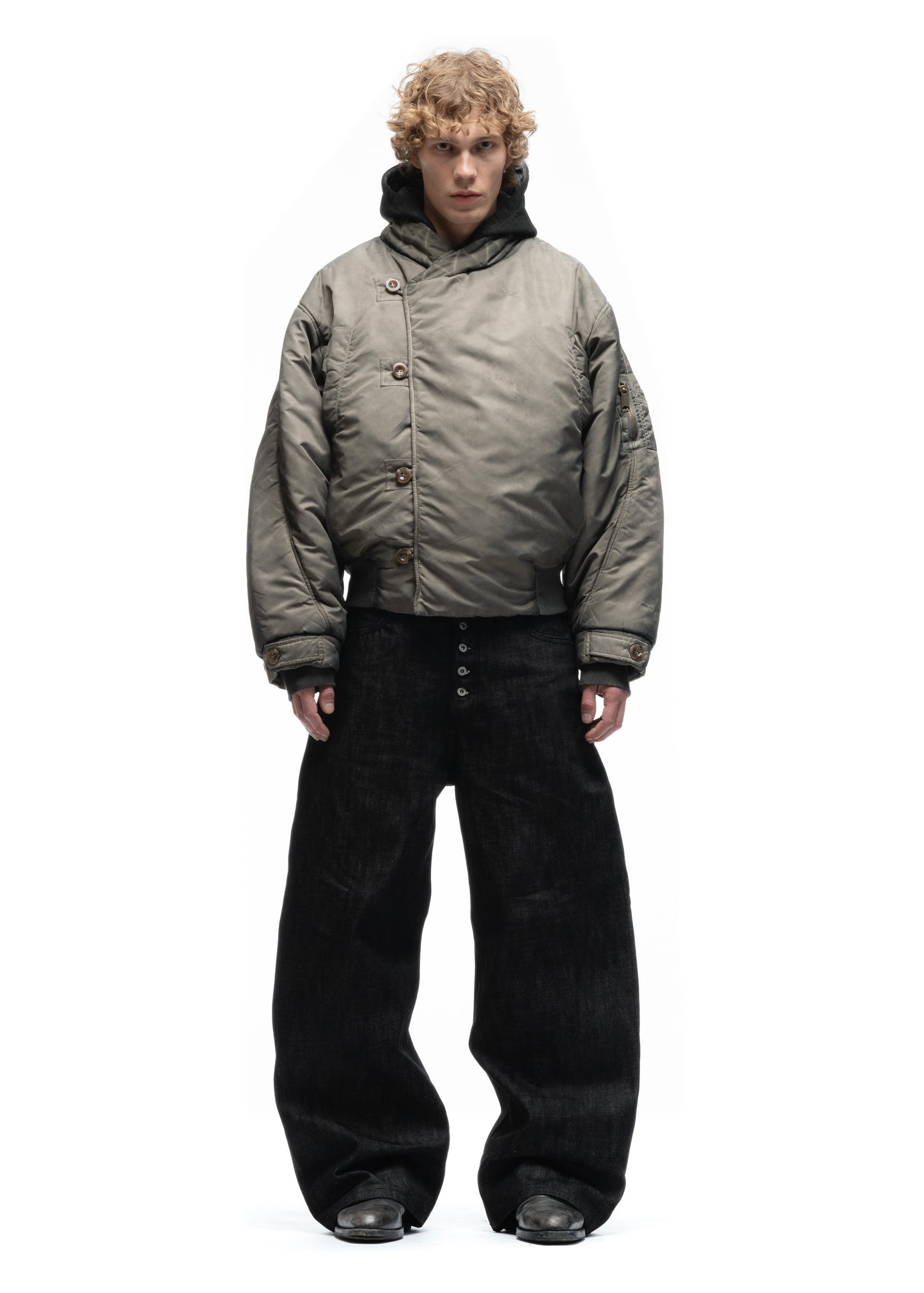 FENCING WAFFLE BOMBER JACKET USED BEIGE