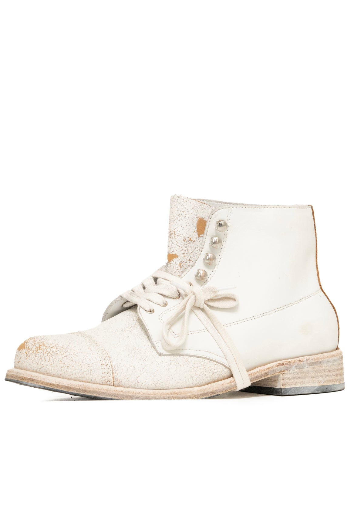 UTILITY BOOTS CRACKED WHITE