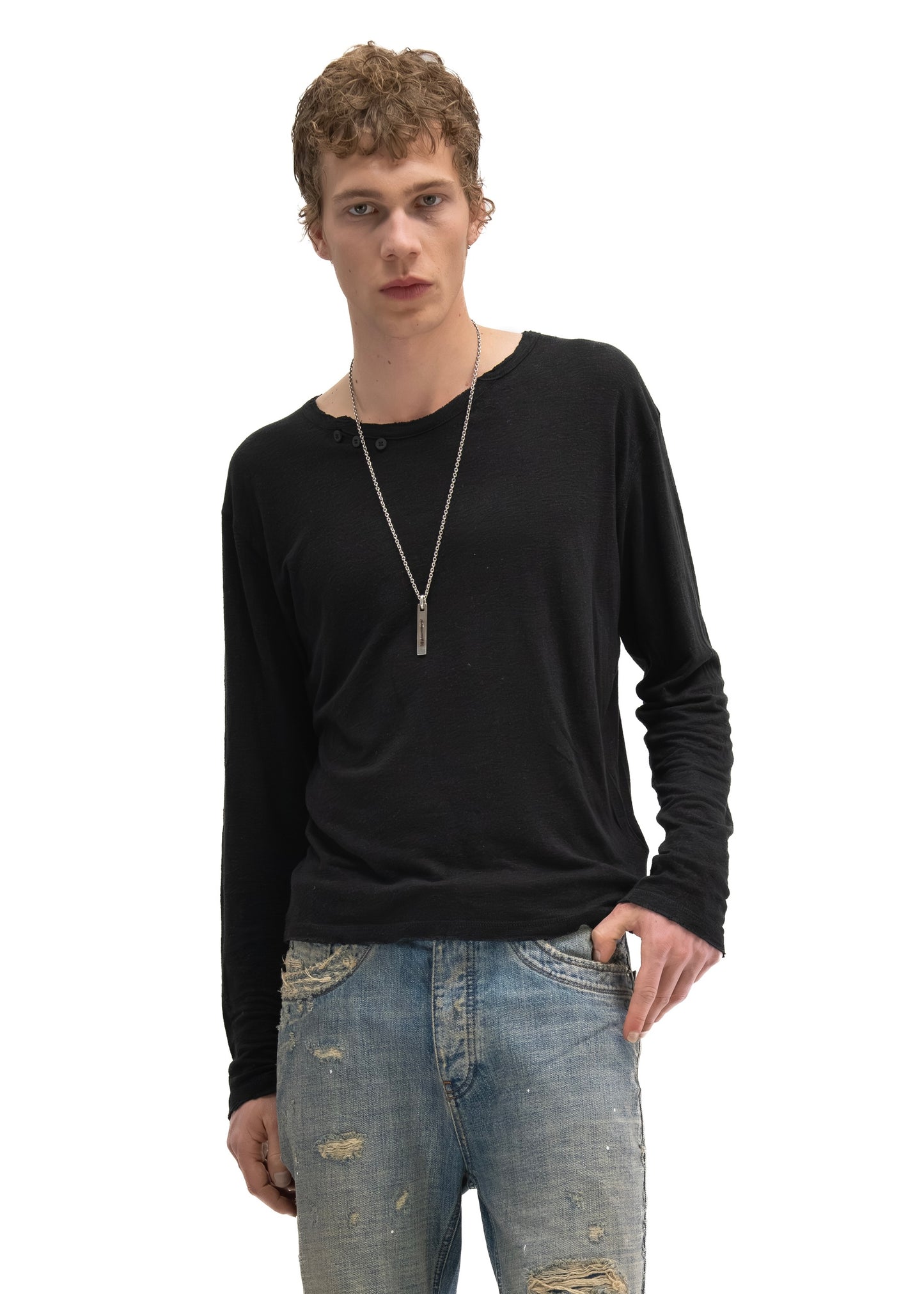 HERITAGE BUTTON-UP LONGSLEEVE BLACK