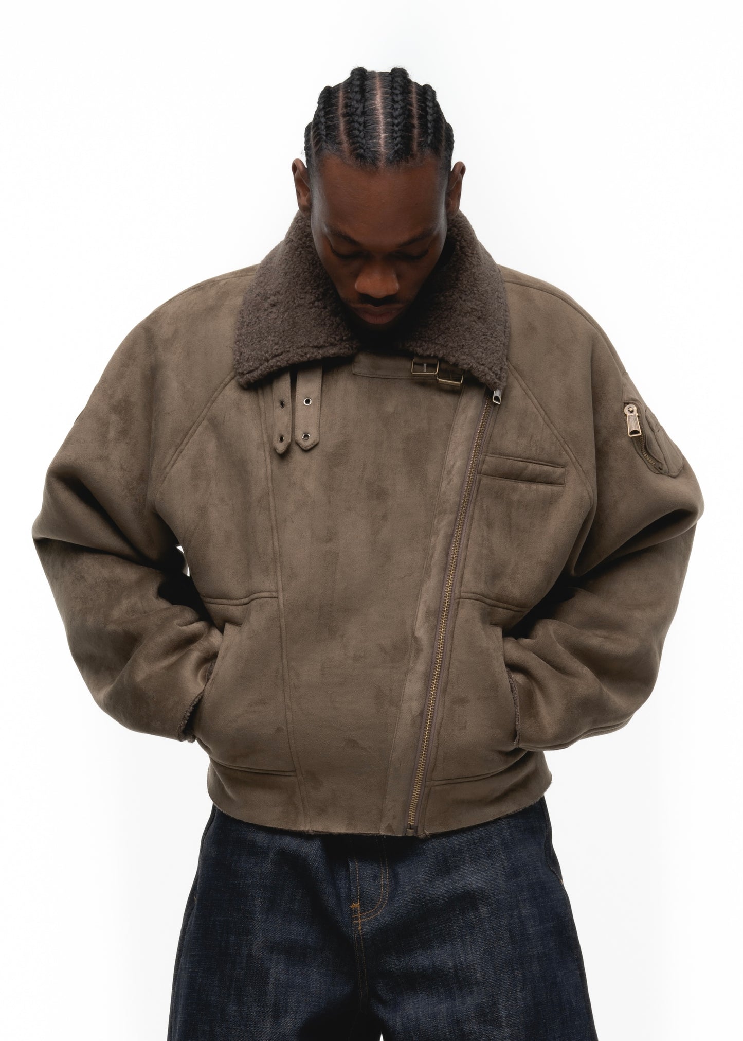 HEAVY FLIGHT SHEARLING JACKET OLIVE